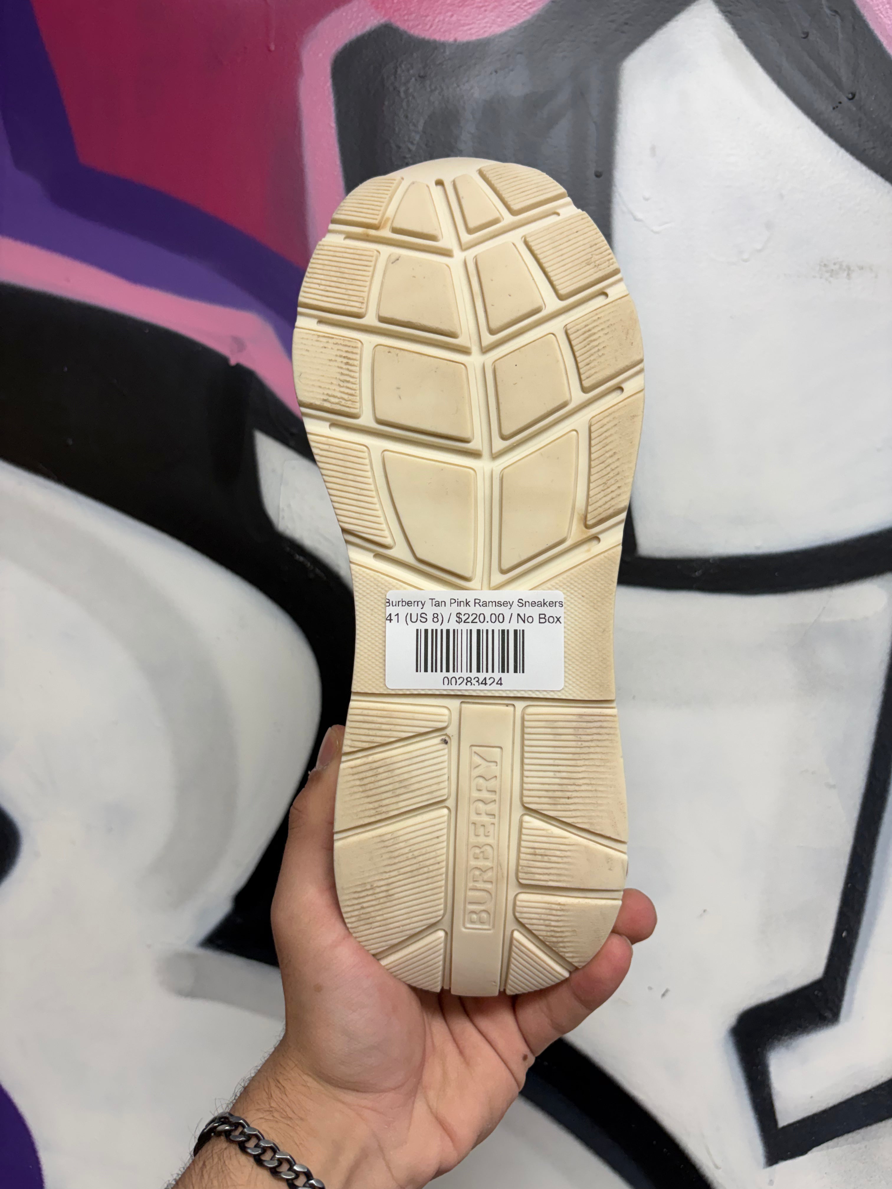 Burberry Tan Pink Ramsey Sneakers