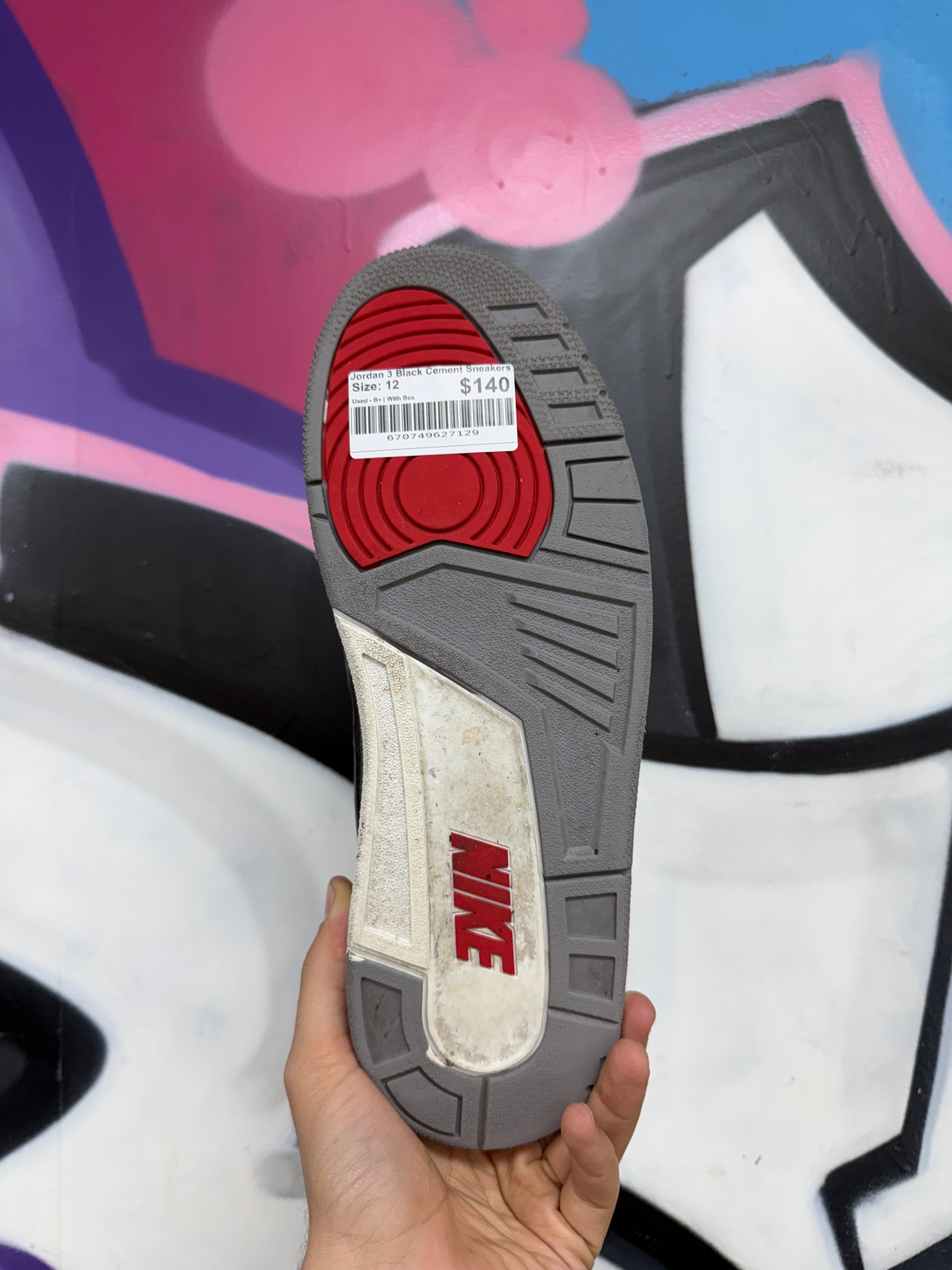 Jordan 3 Black Cement Sneakers