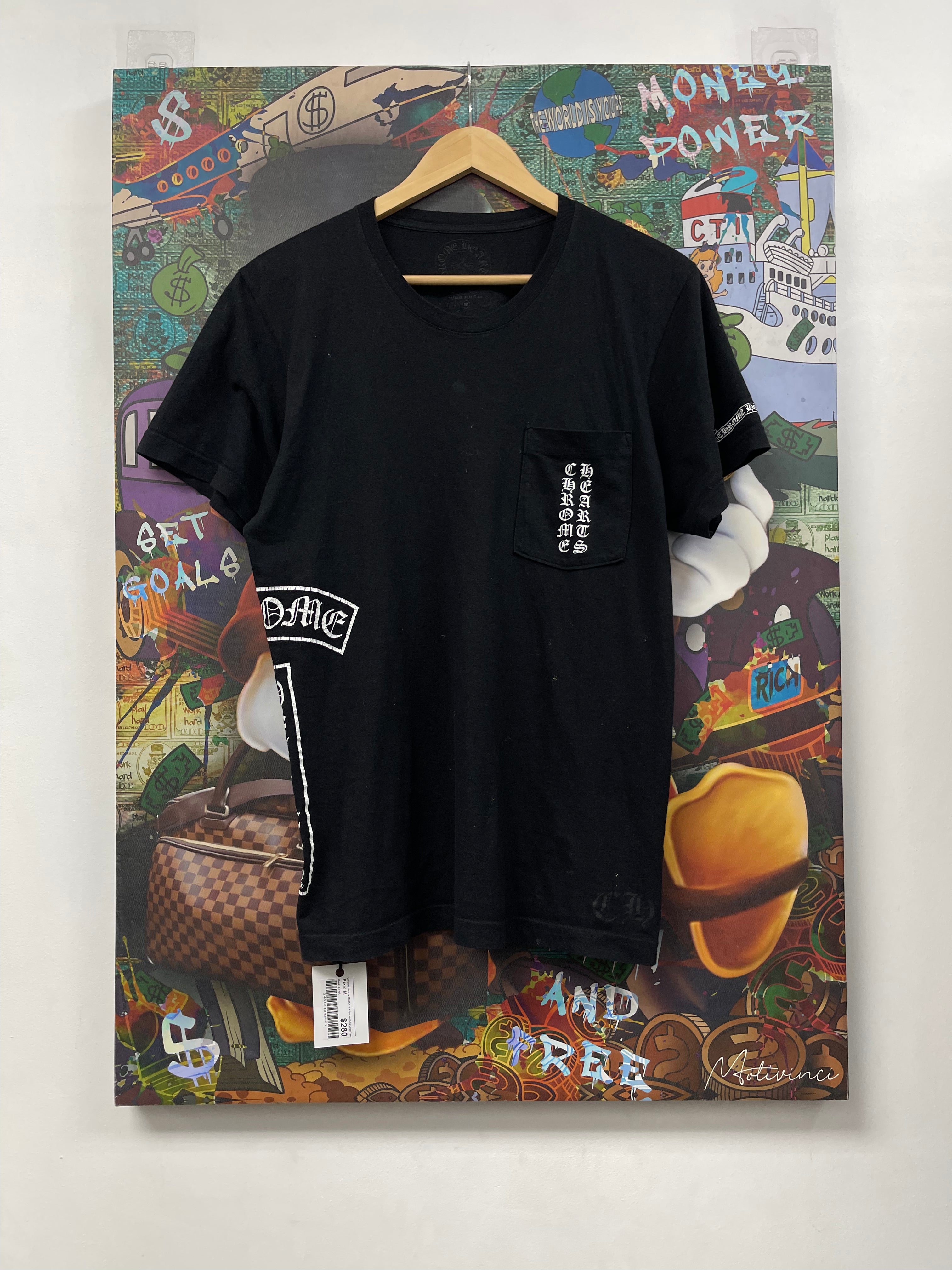 Chrome Hearts Black T Bar Horseshoe Logo Tee