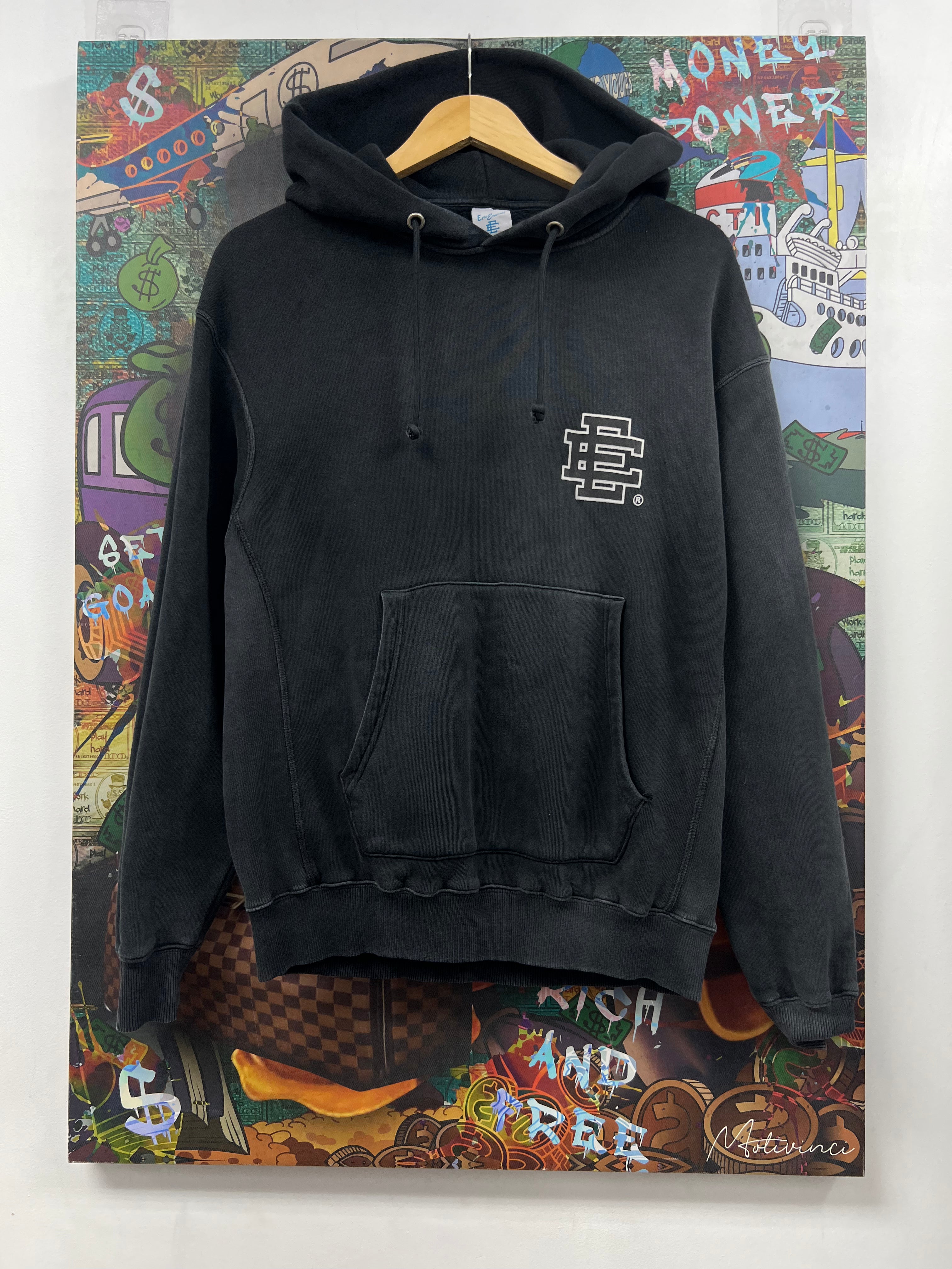 Eric Emanuel Black Wash Logo Hoodie