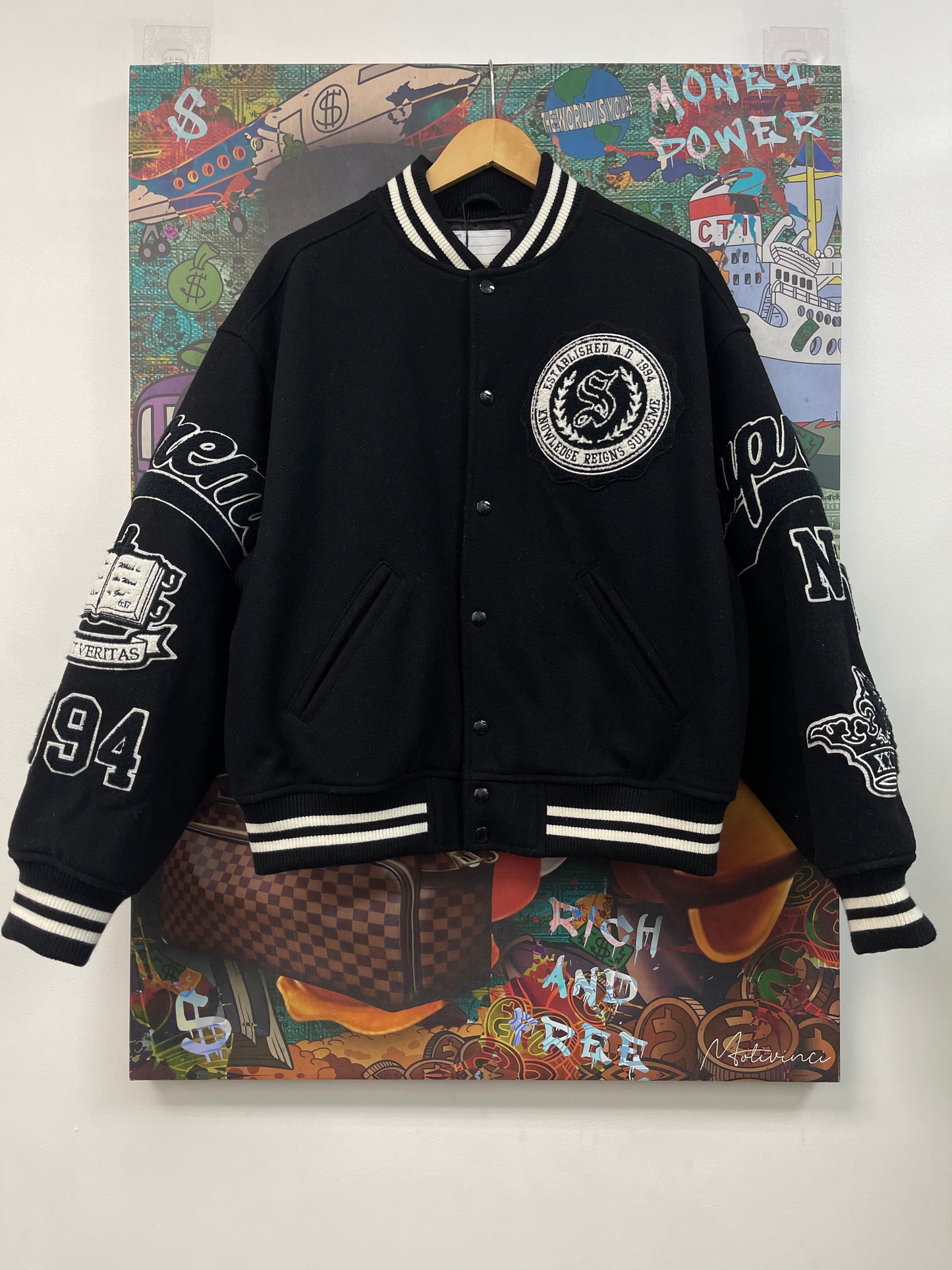 Supreme Black Varsity Jacket
