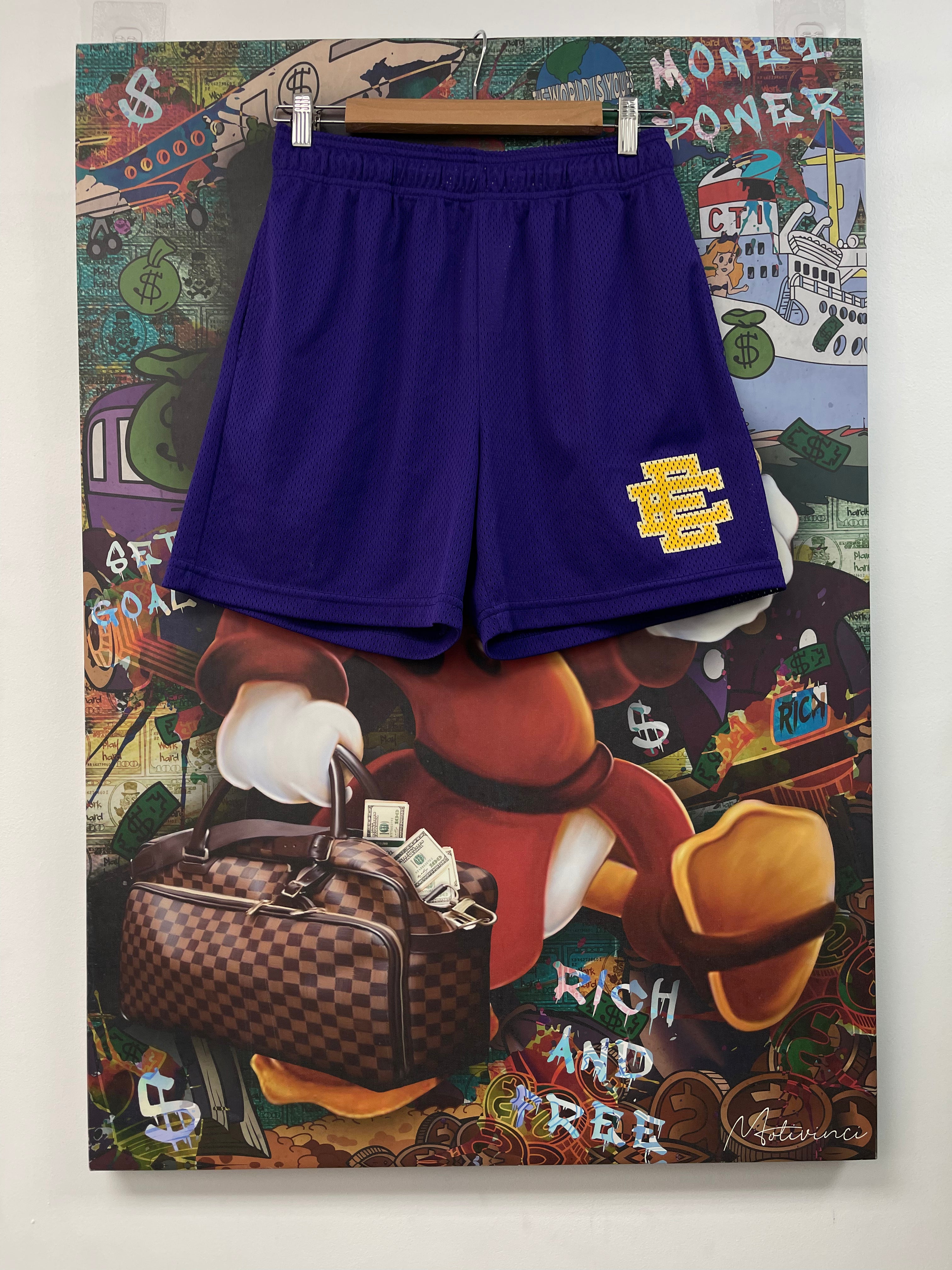 Eric Emanuel Purple Yellow Shorts