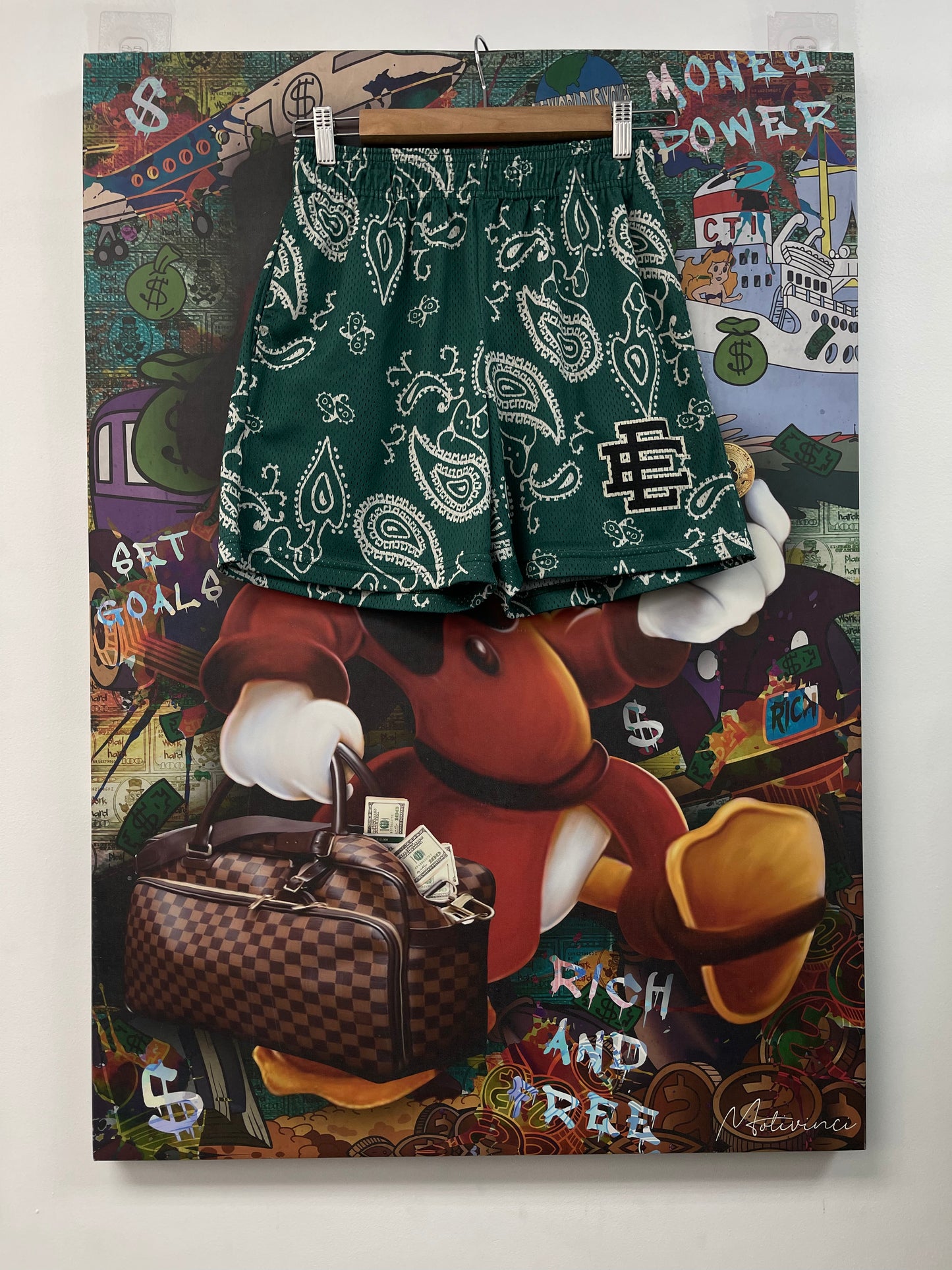 Eric Emanuel Green Paisley Shorts