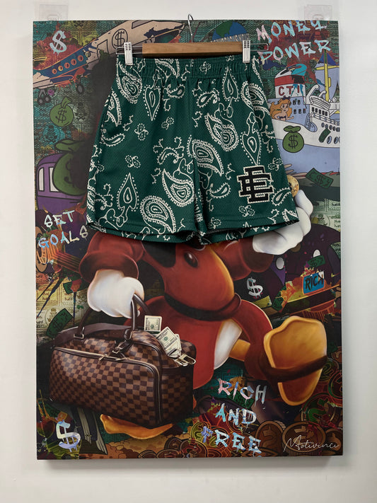 Eric Emanuel Green Paisley Shorts