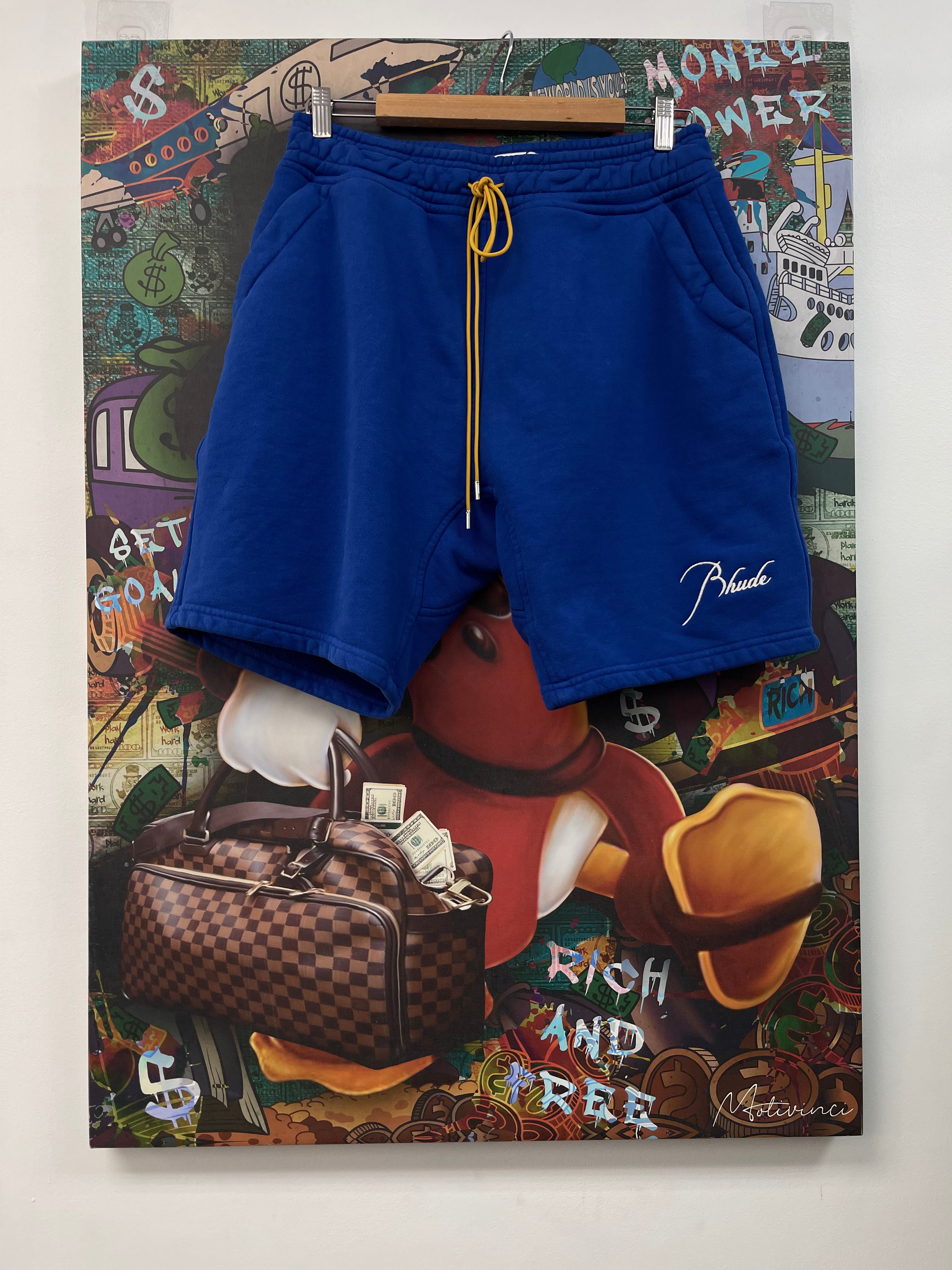 Rhude Logo Blue White Shorts