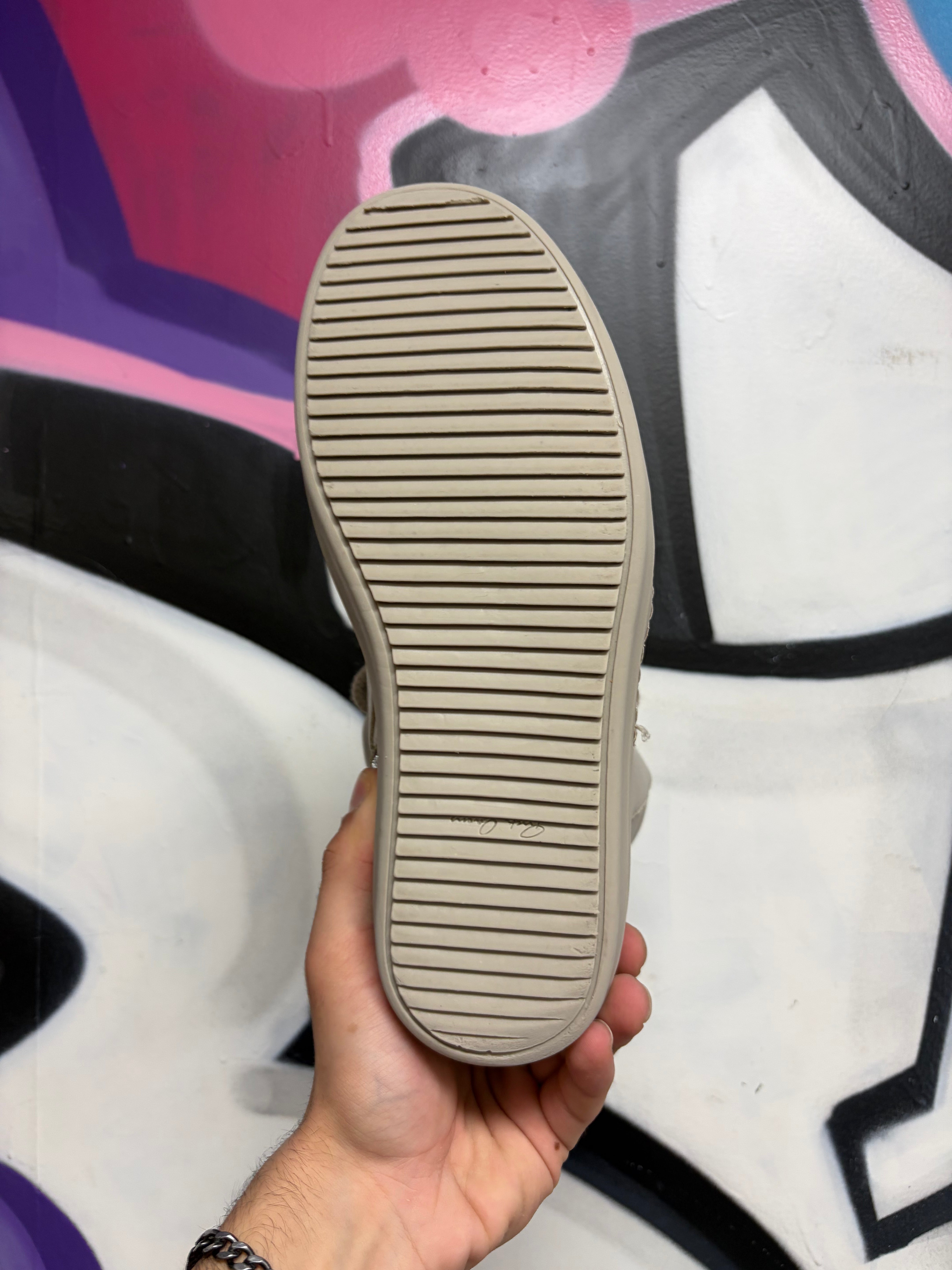 Rick Owens Grey Jumbo Lace Geobasket Sneakers