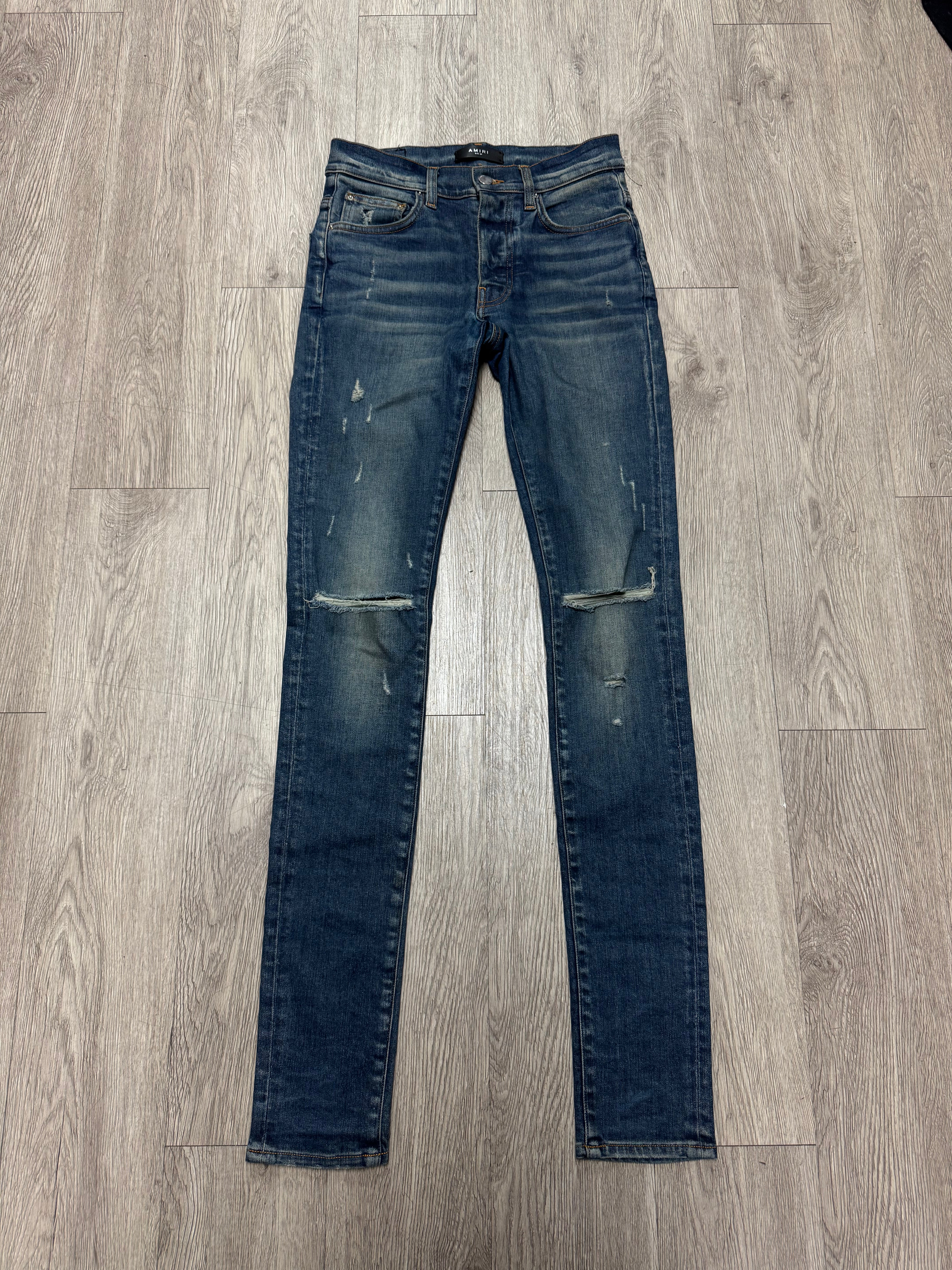 Amiri Dark Wash Plain Thrasher Jeans
