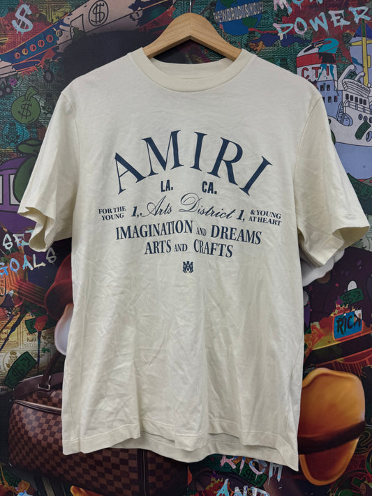 Amiri Arts District Tee Cream Blue Used Small N/A