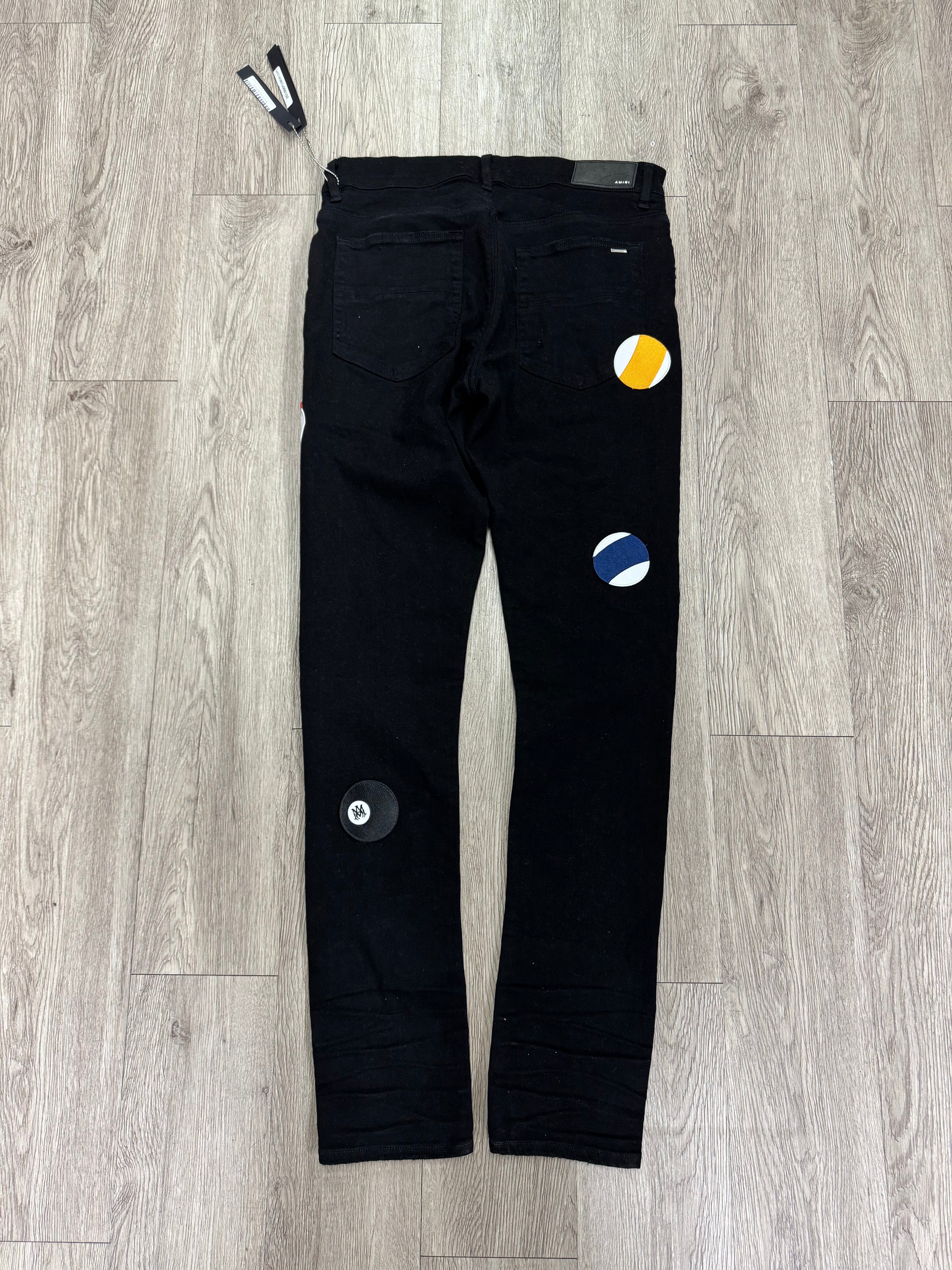 Amiri Black Billiards Patch Jeans