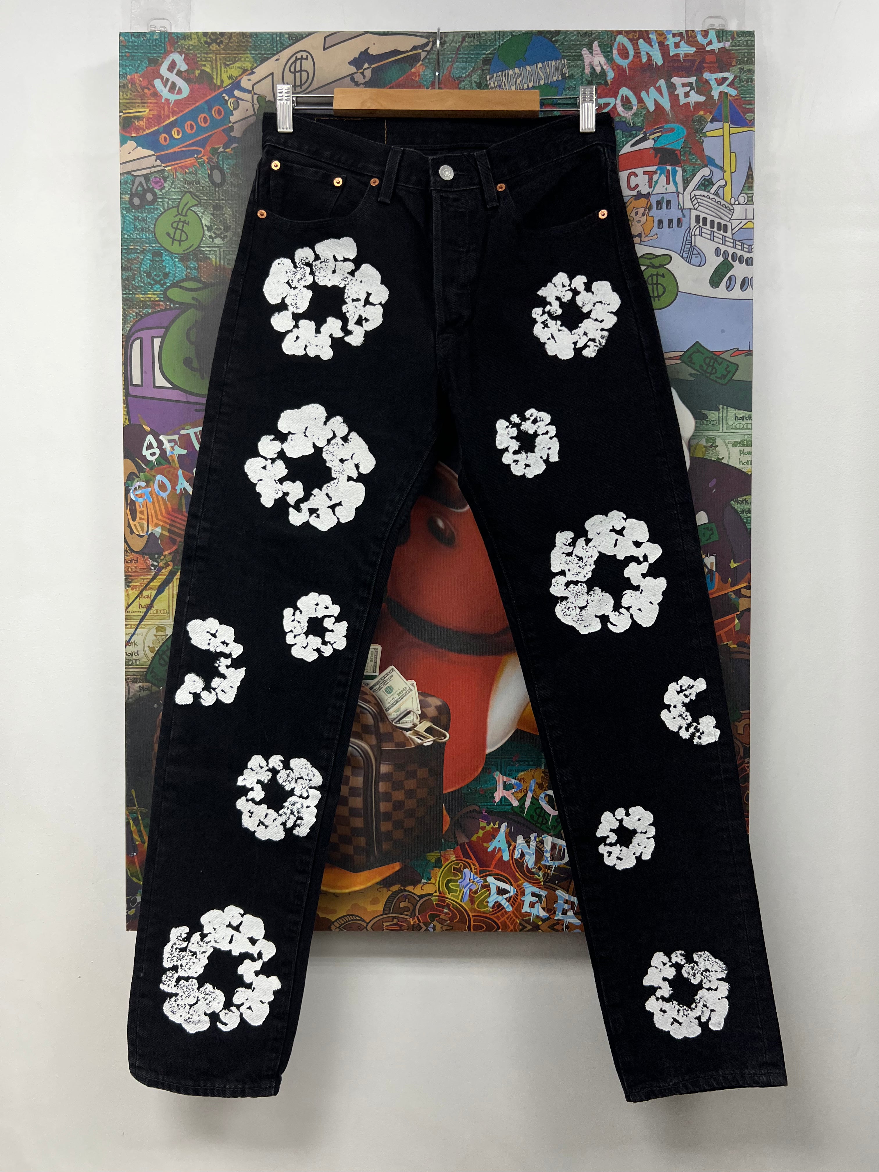 Denim Tears Black Wreath Jeans