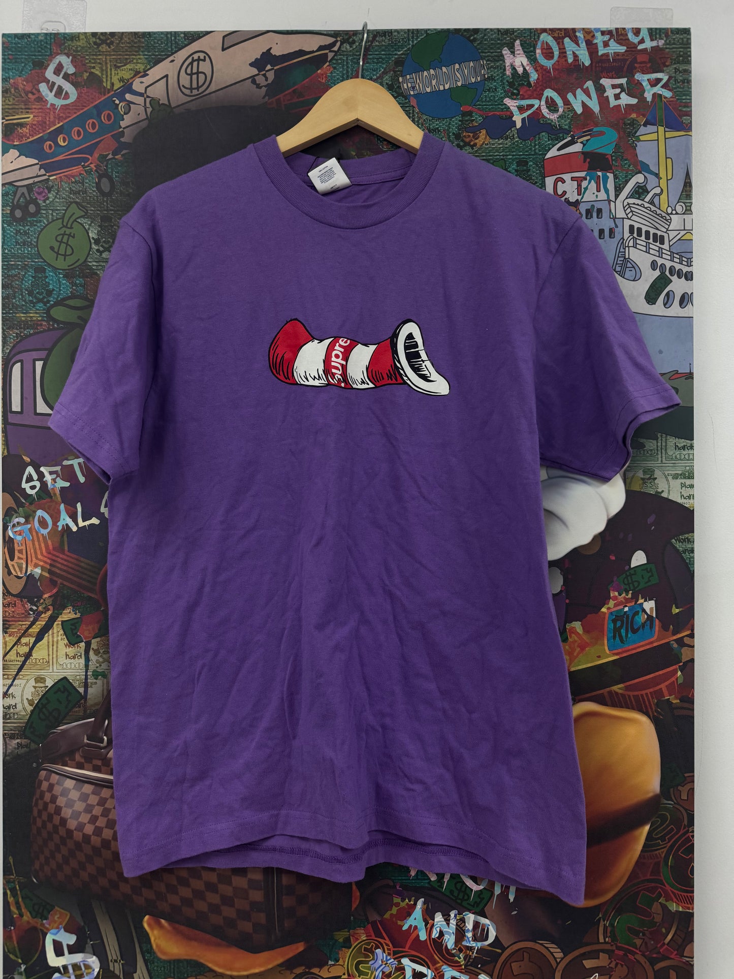 Supreme Cat In The Hat Tee Purple Used Medium N/A