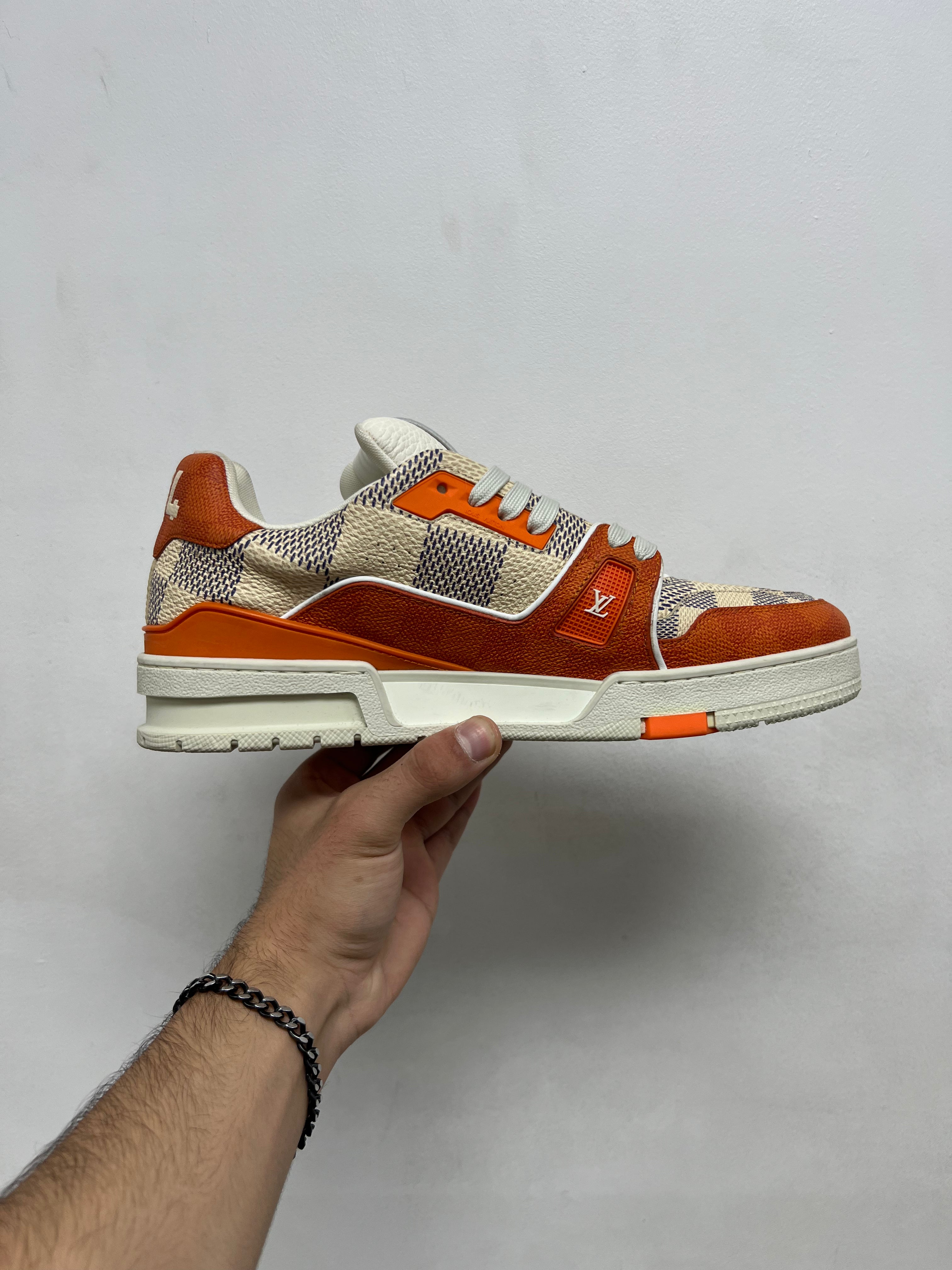 Louis Vuitton Orange Damier #54 Trainer Sneakers