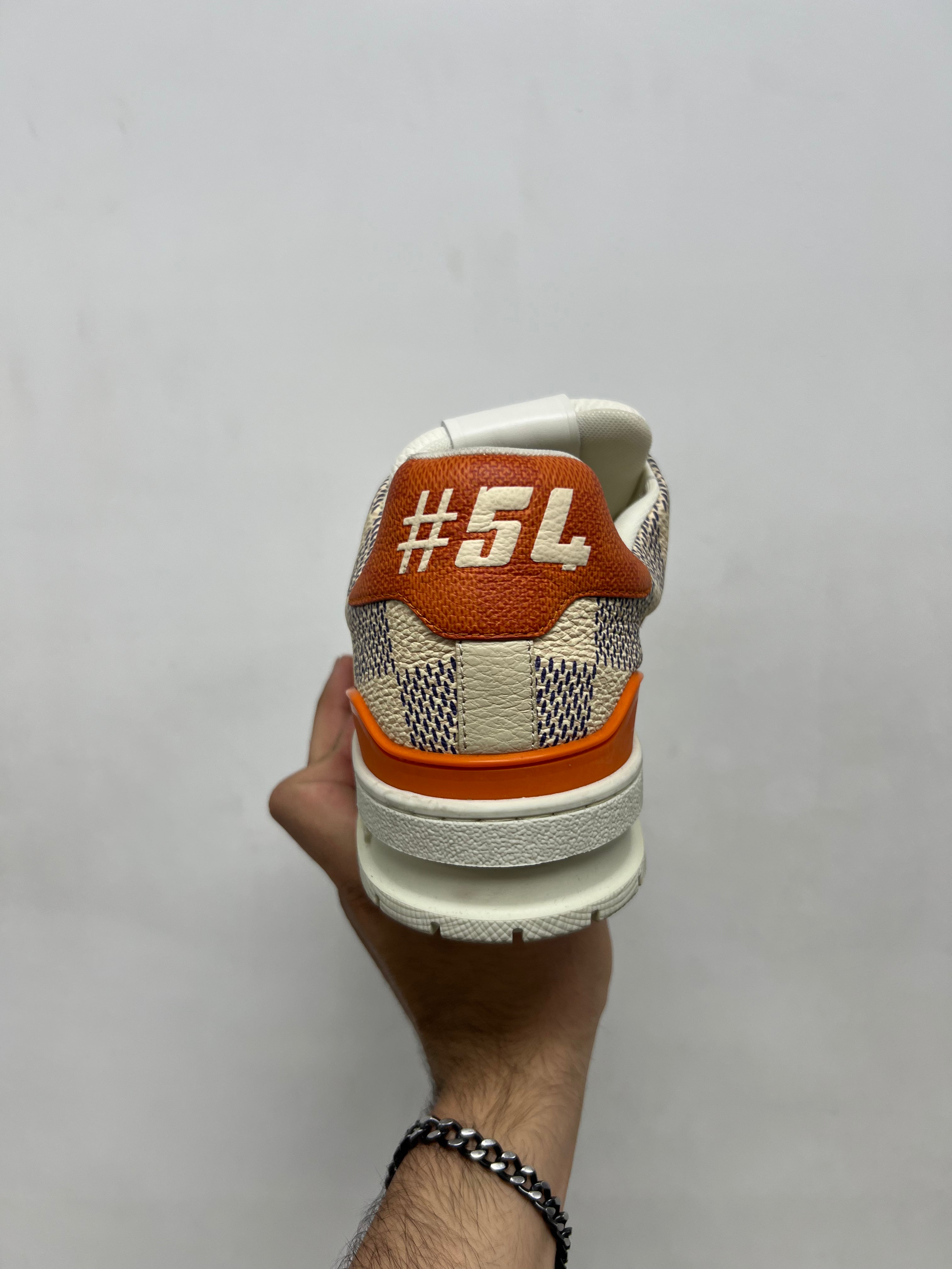 Louis Vuitton Orange Damier #54 Trainer Sneakers