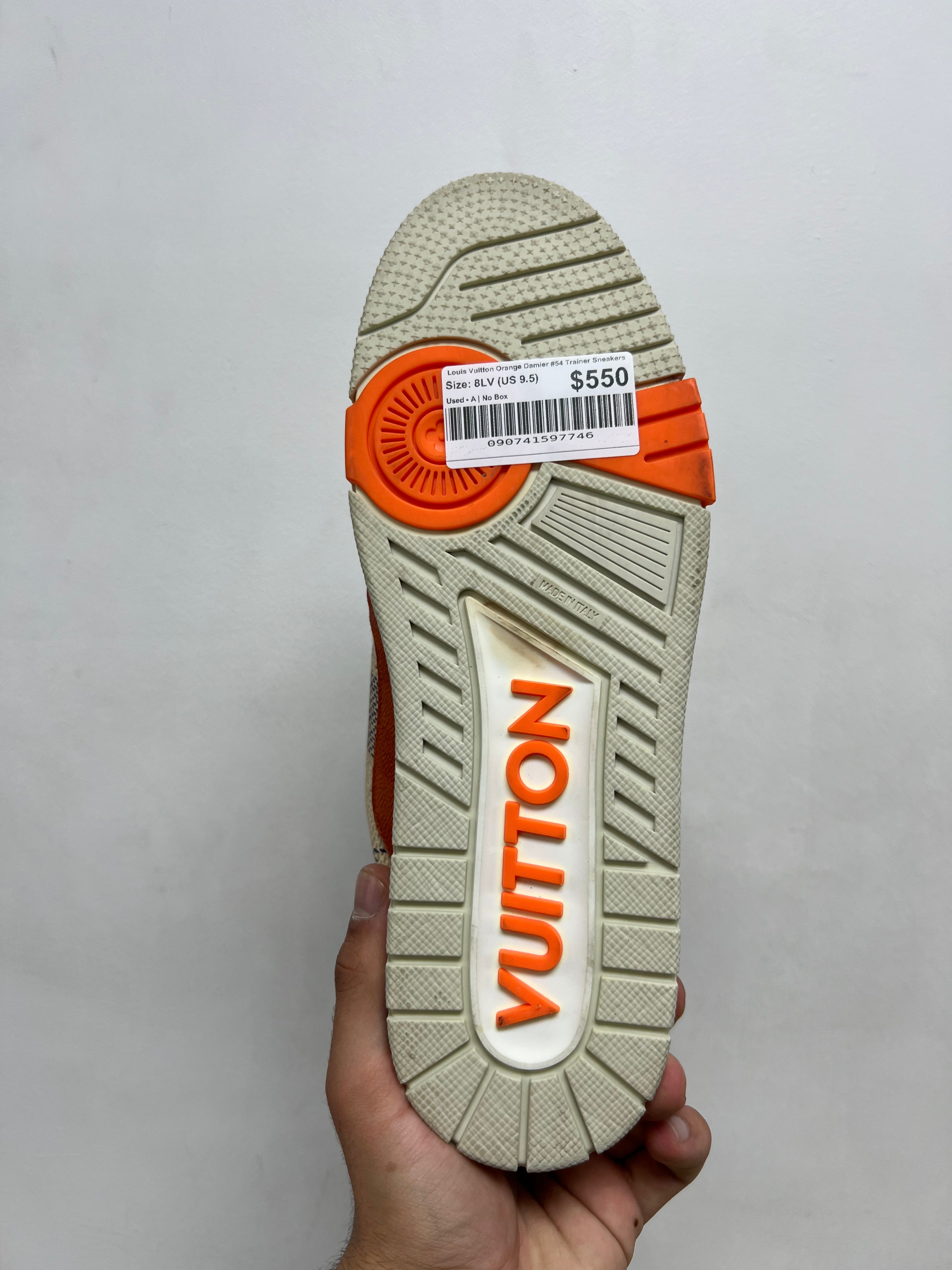Louis Vuitton Orange Damier #54 Trainer Sneakers