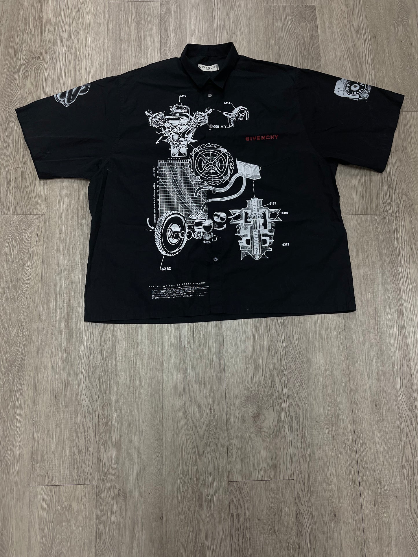 Givenchy Black Red Button Up