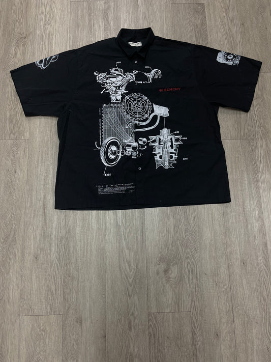 Givenchy Black Red Button Up