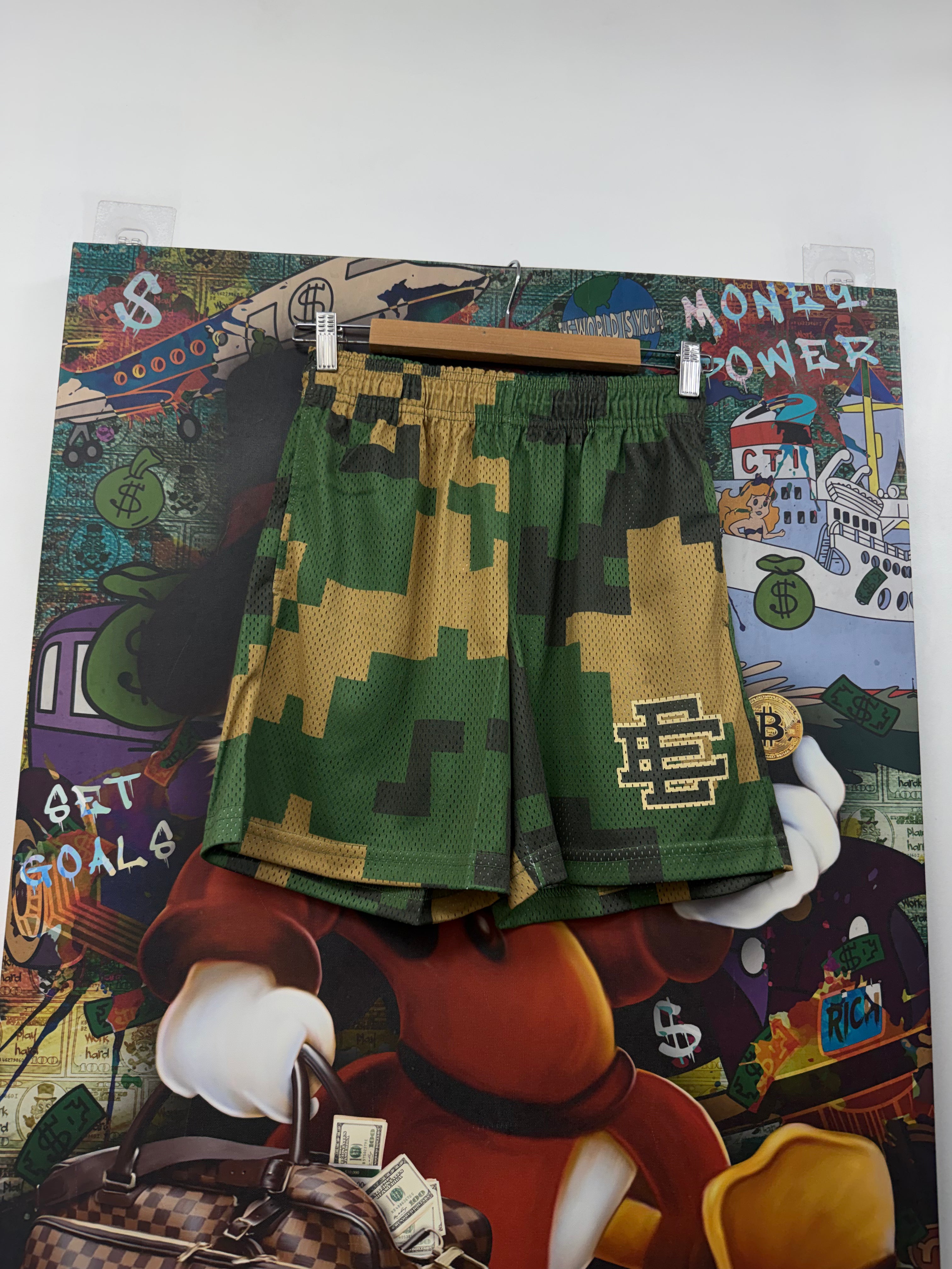 Eric Emanuel Green Digi Camo Shorts