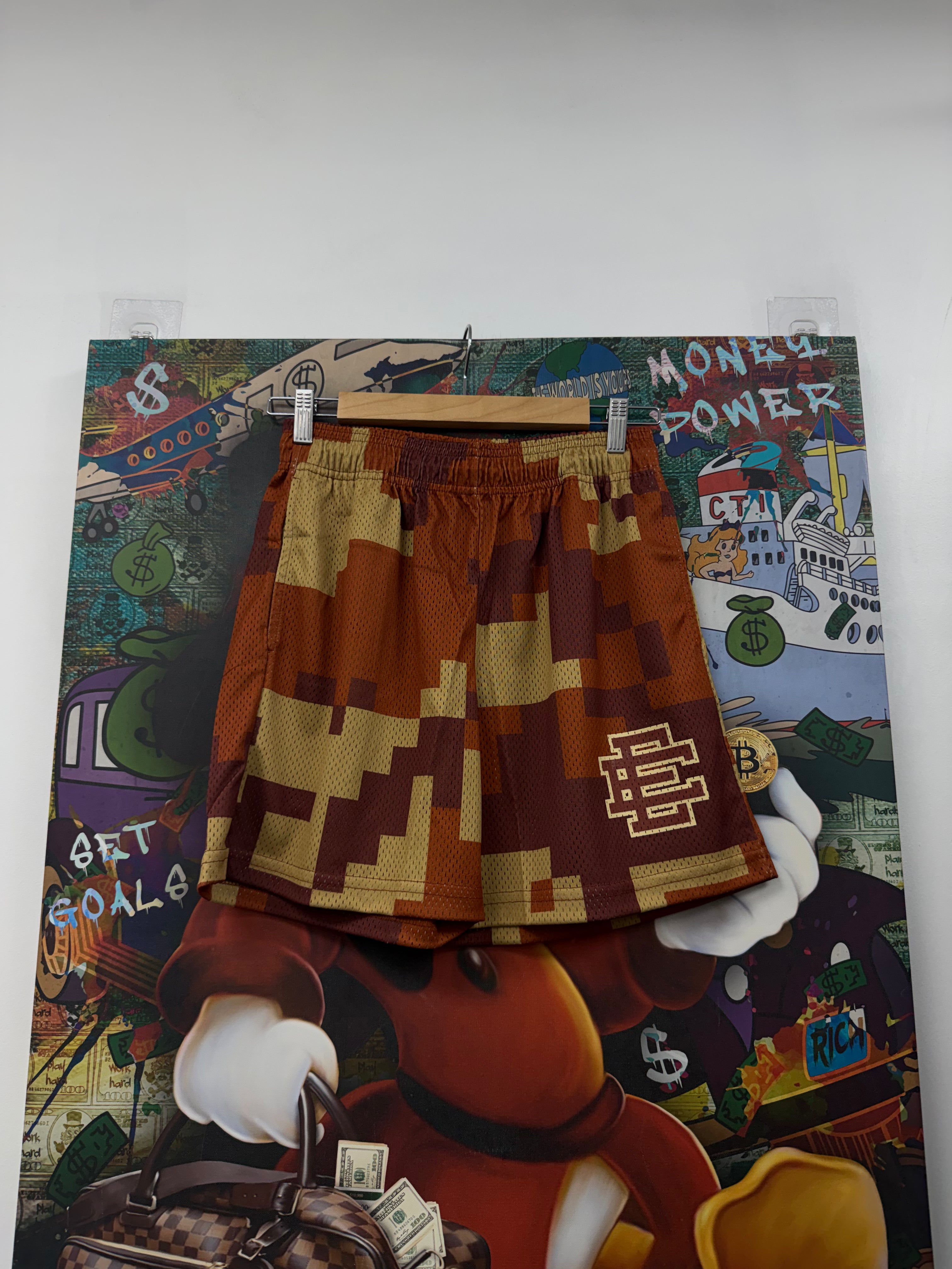 Eric Emanuel Brown Digi Camo Shorts