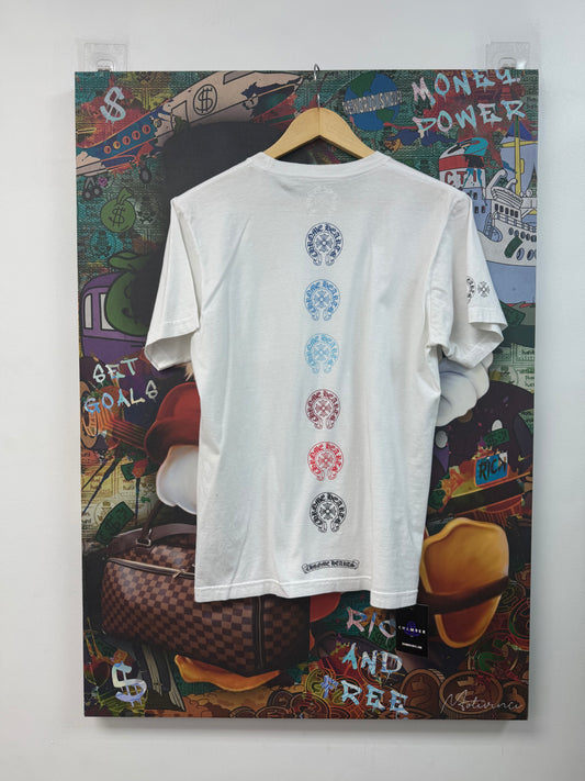 Chrome Hearts Multi Color Horseshoe White Tee
