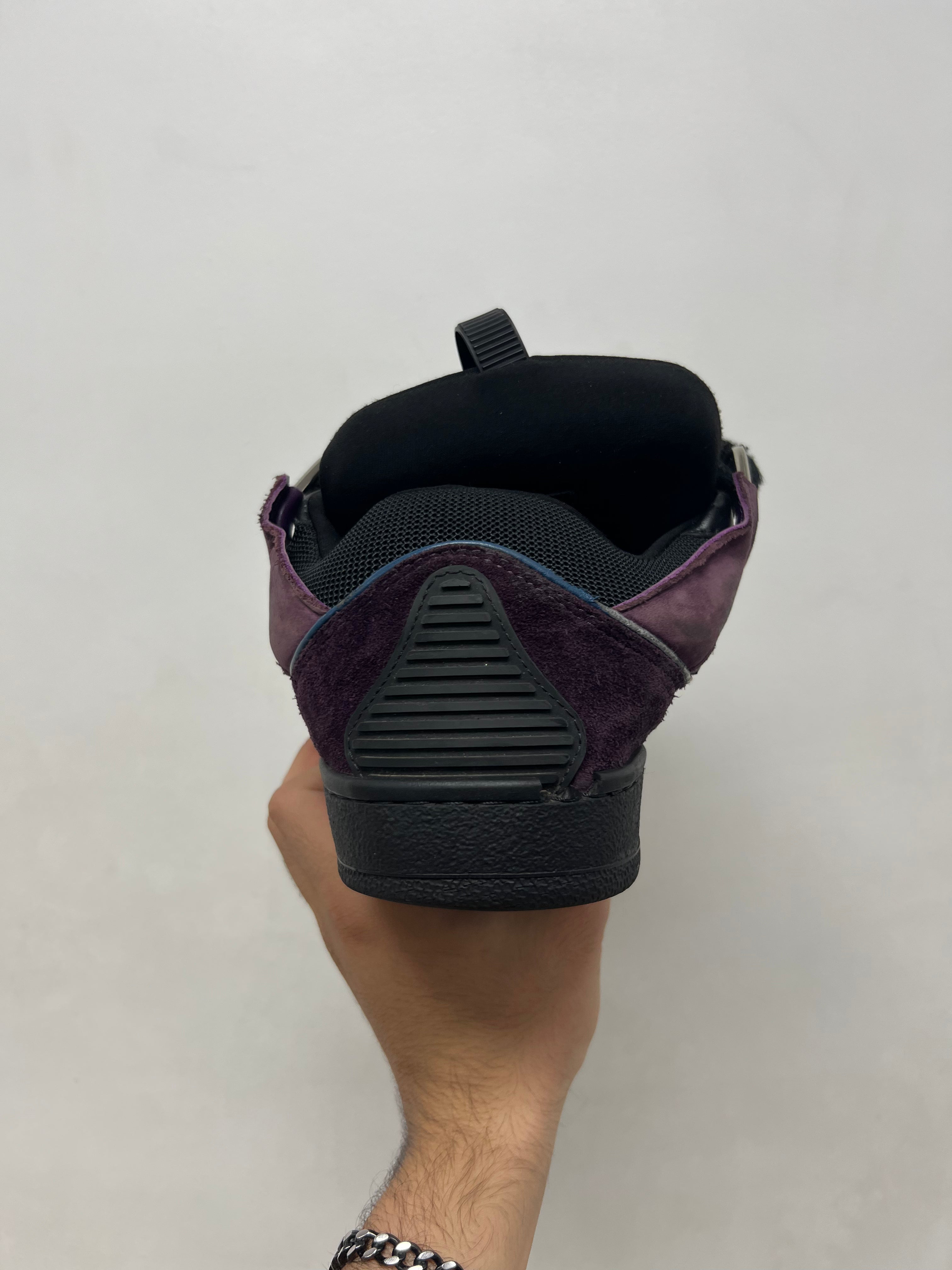 Lanvin Black Purple Curb Sneakers