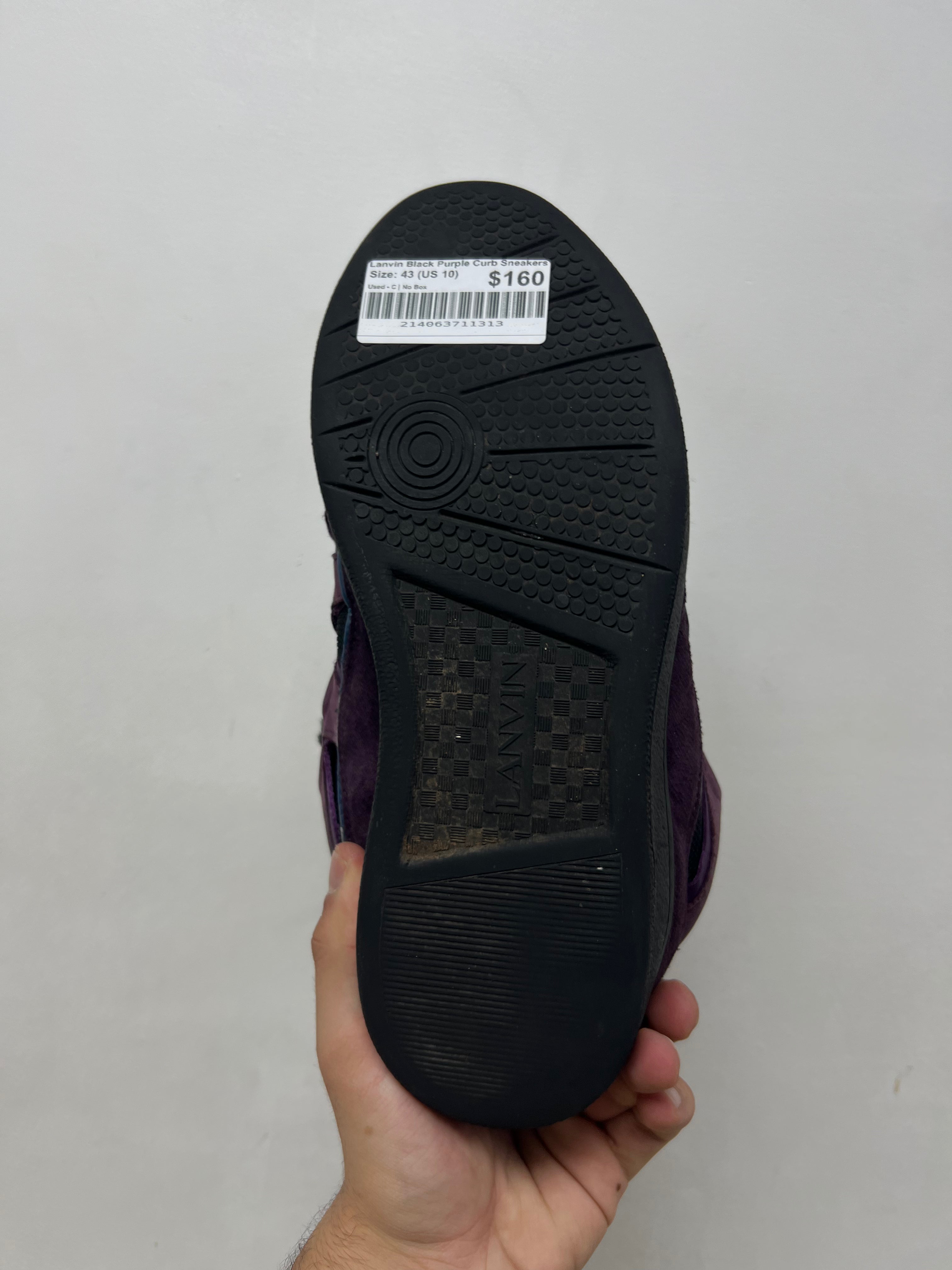 Lanvin Black Purple Curb Sneakers