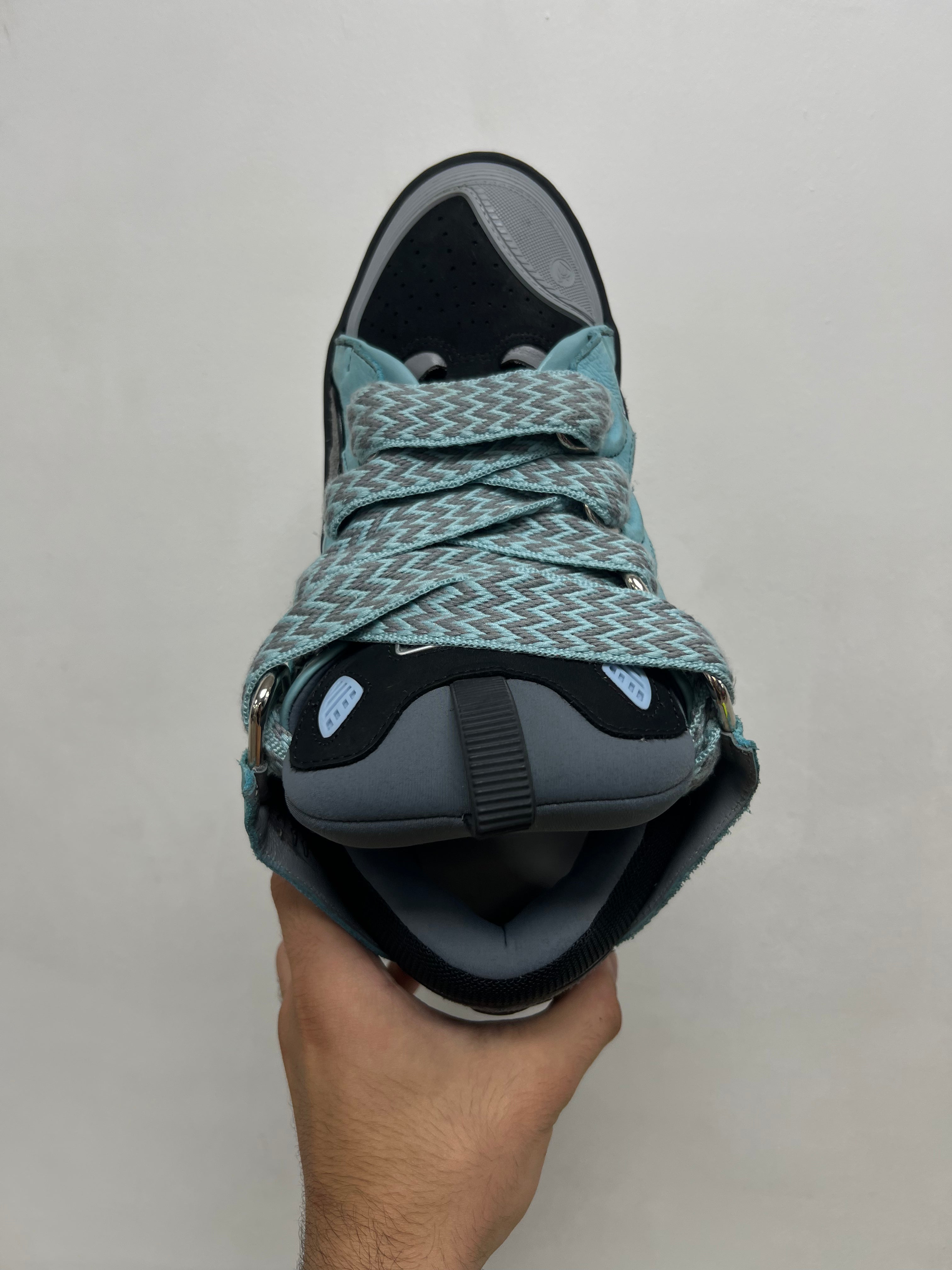 Lanvin Black Teal Curb Sneakers