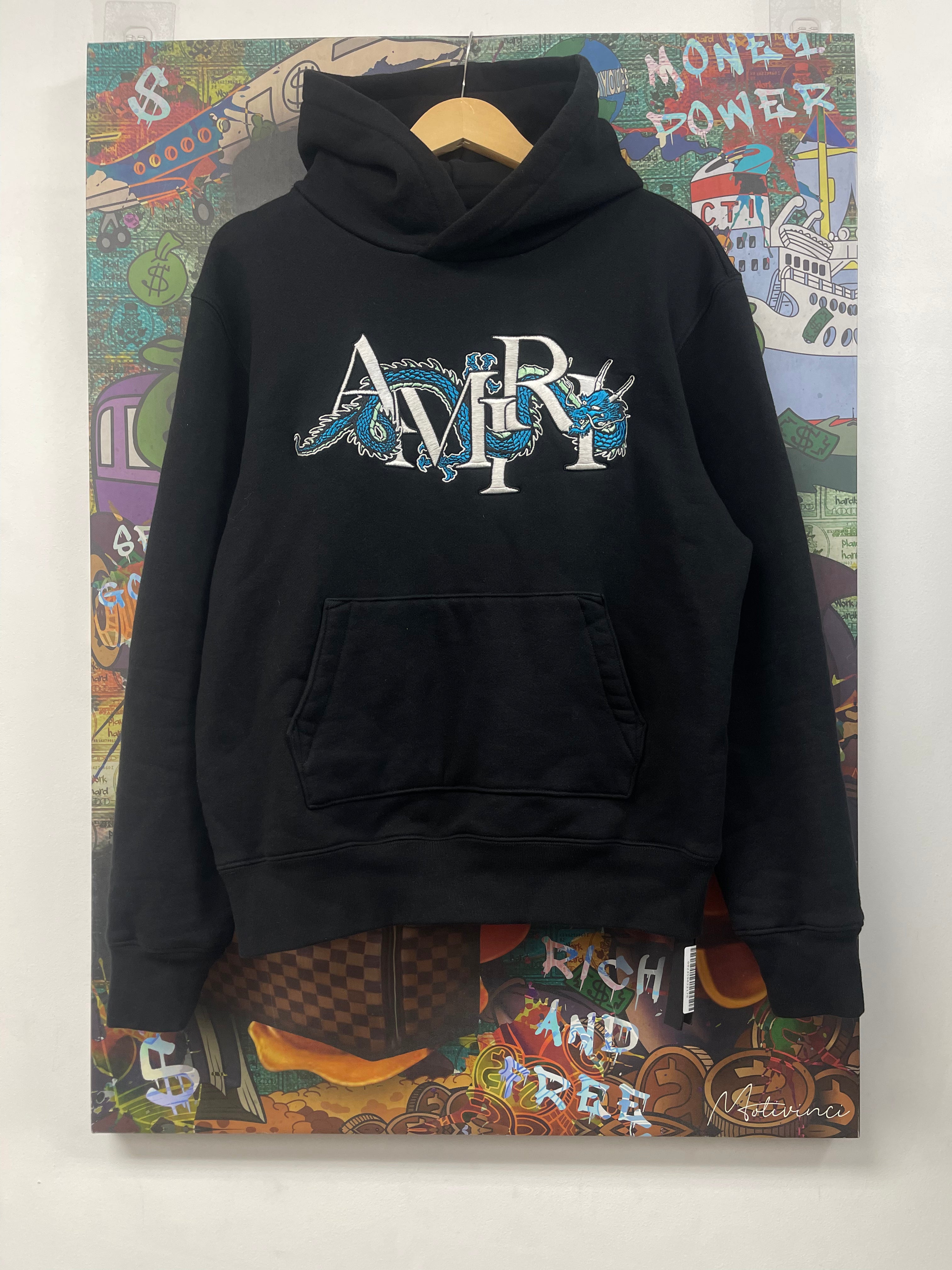 Amiri Black Dragon Logo Hoodie