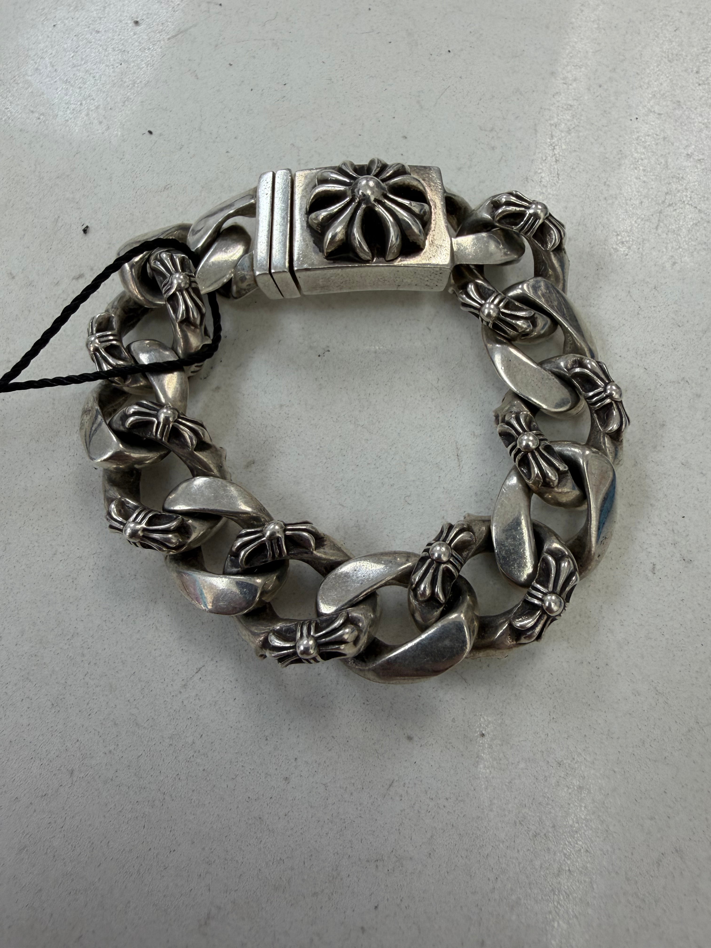 Chrome Hearts Silver Fanvy Link ID Bracelet