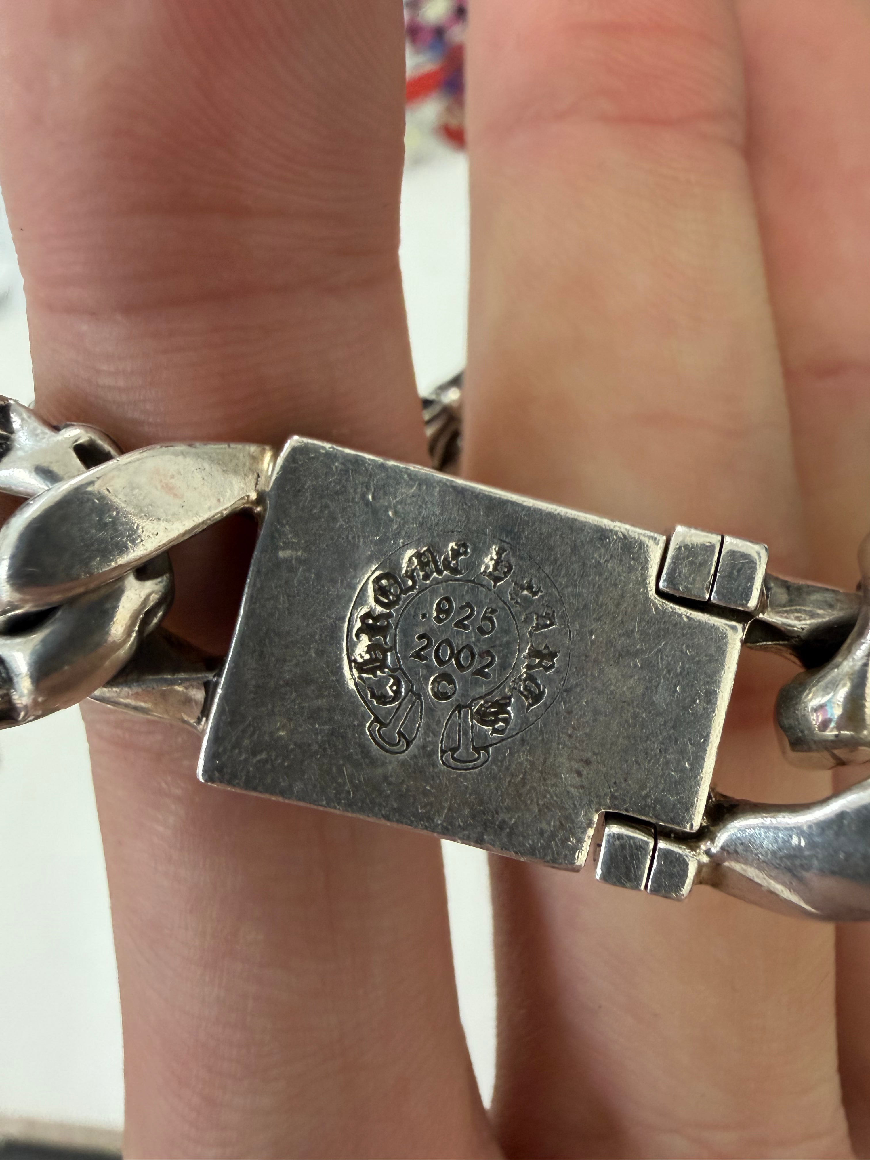 Chrome Hearts Silver Fanvy Link ID Bracelet