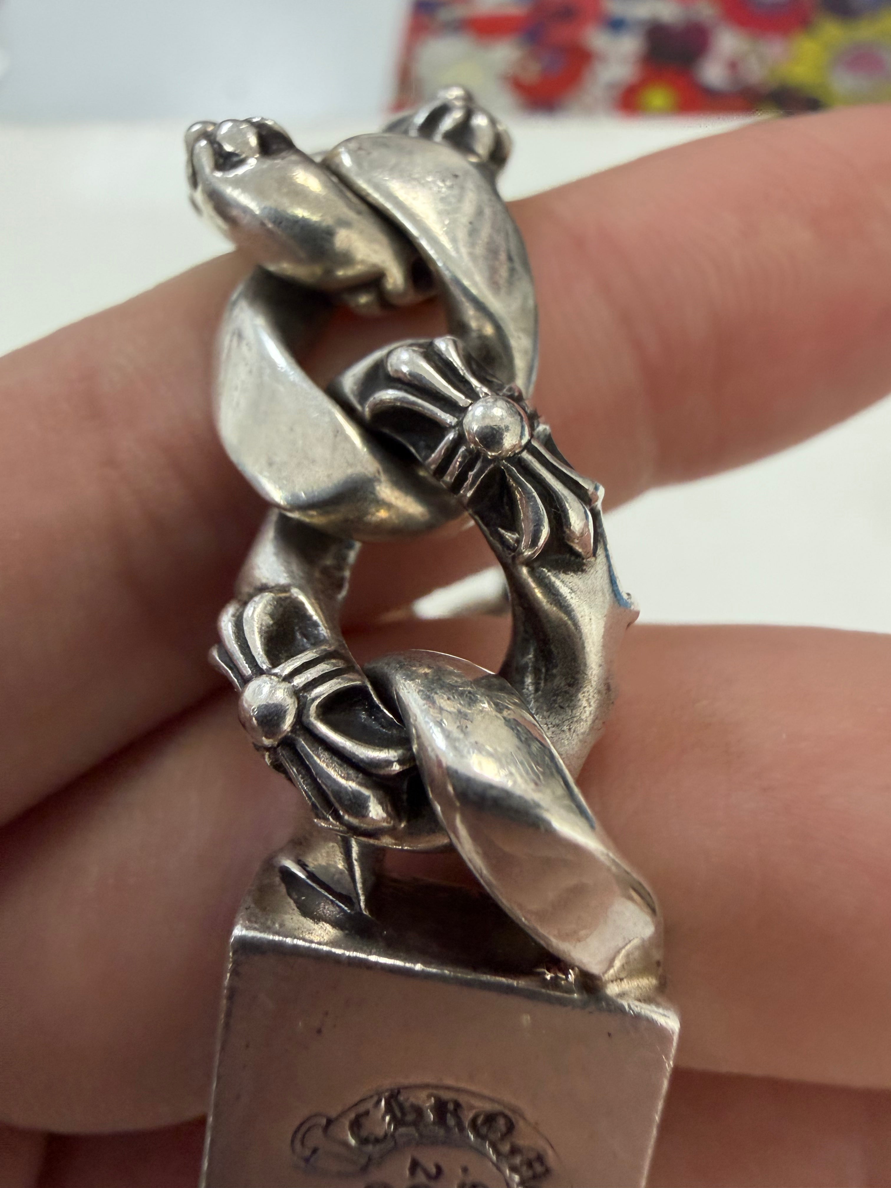 Chrome Hearts Silver Fanvy Link ID Bracelet