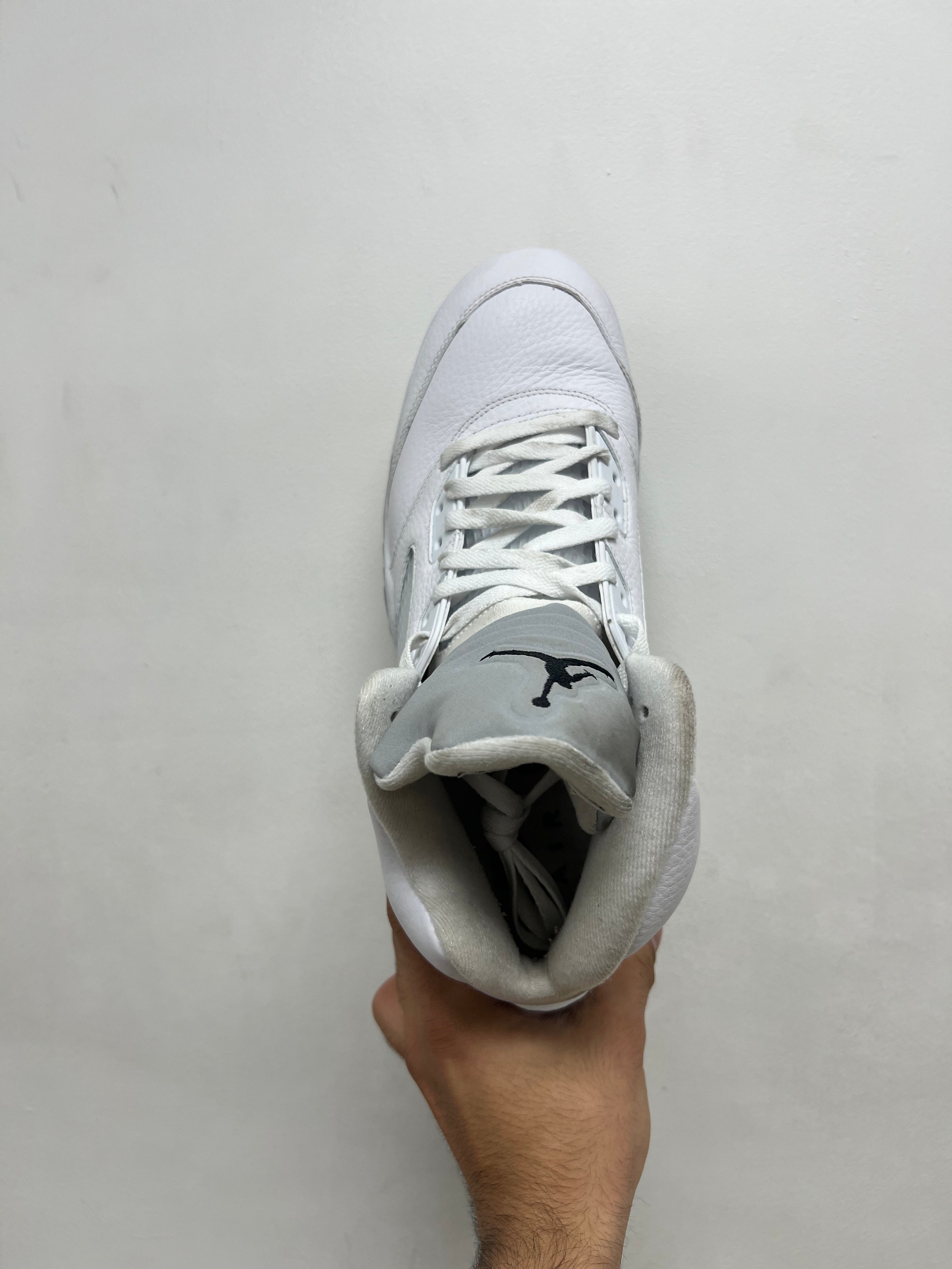 Jordan 5 White Metallic Sneakers