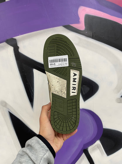 Amiri Skel High Top Olive Paisley Sneaker