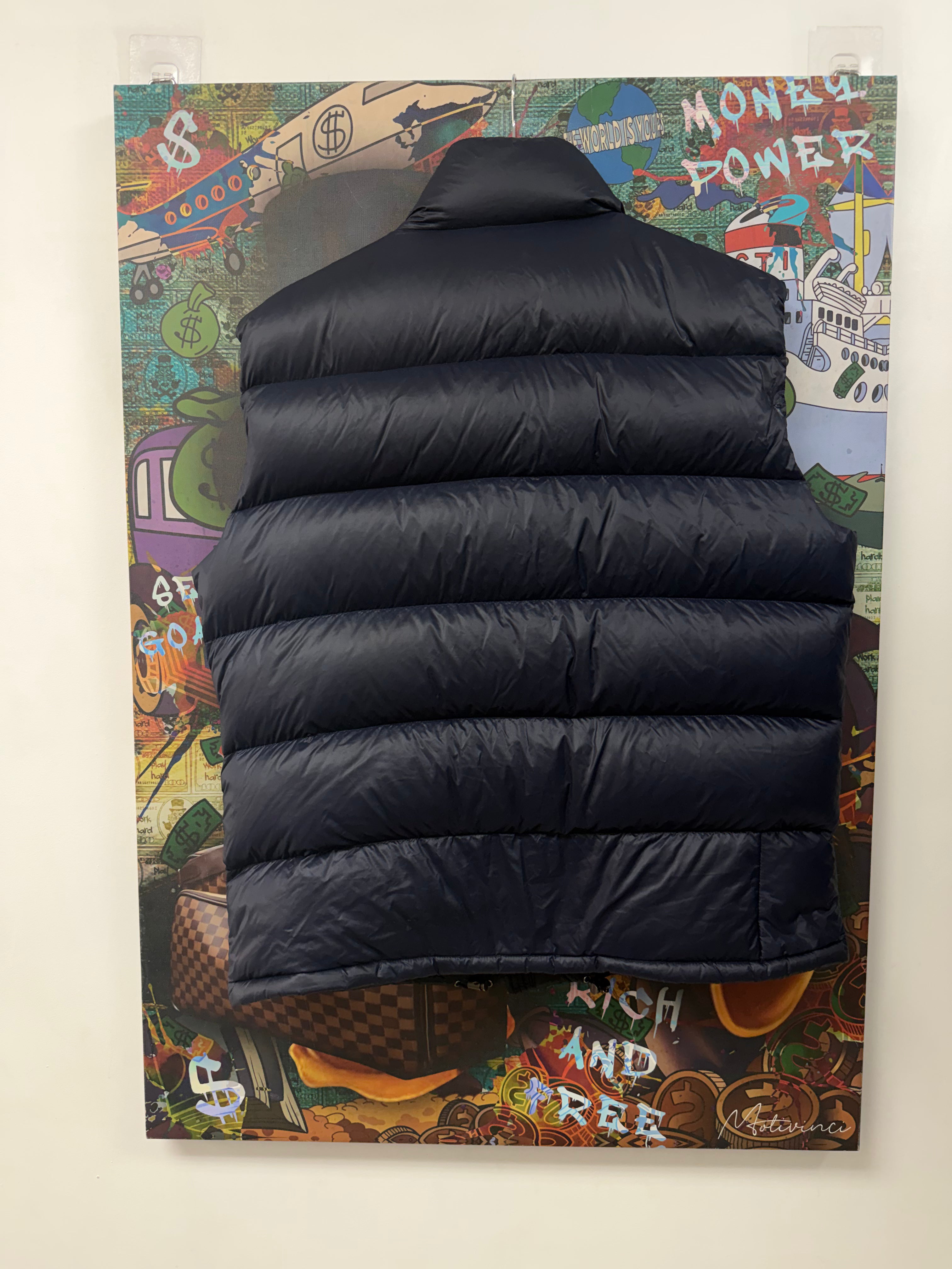 Prada Navy Nylon Puffer (54) Vest