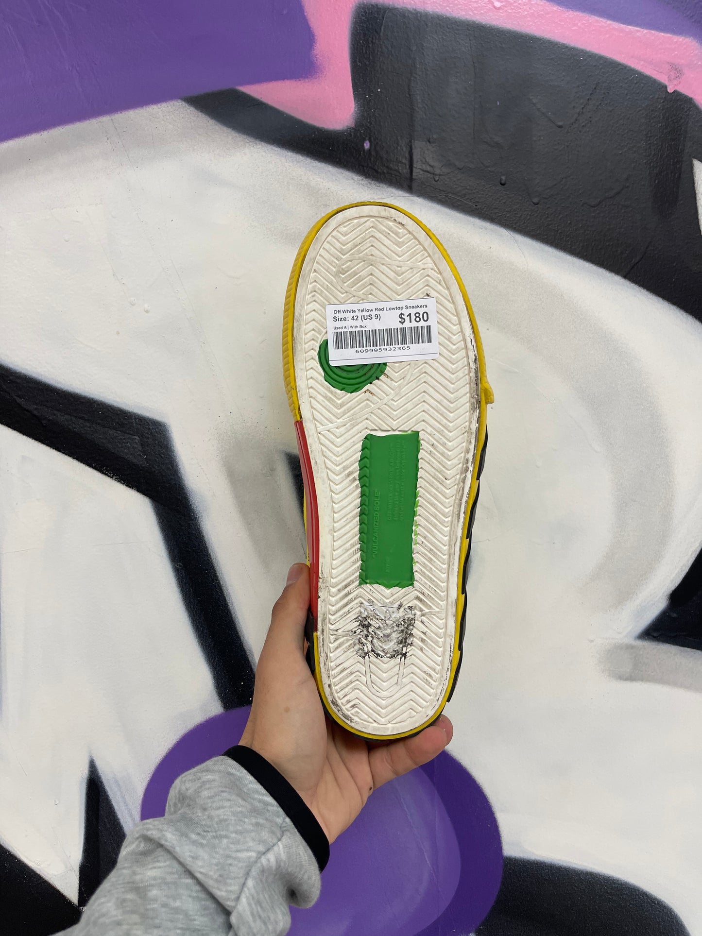 Off White Yellow Red Lowtop Sneakers