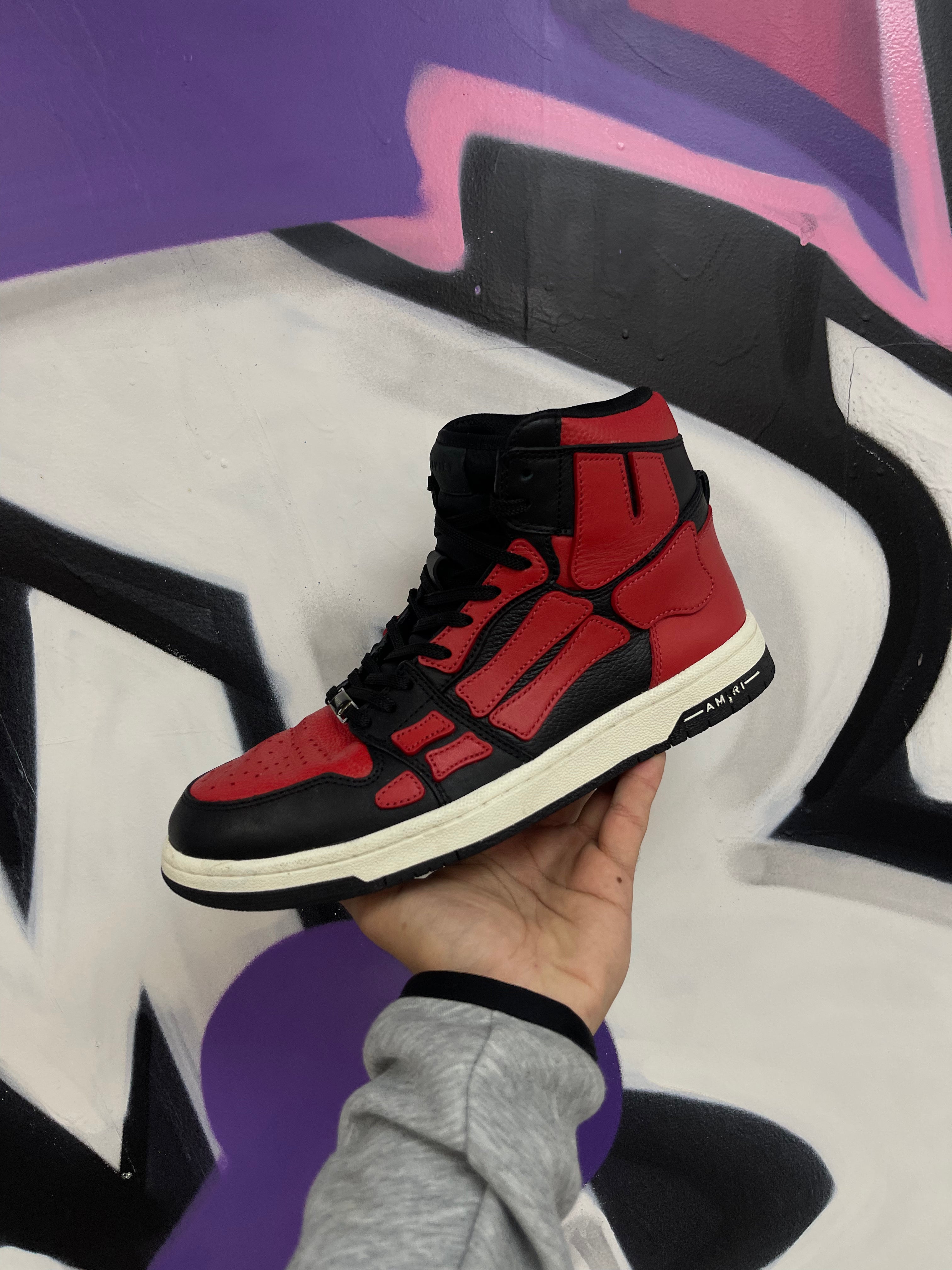 Amiri Skel High Top Red Black Sneaker