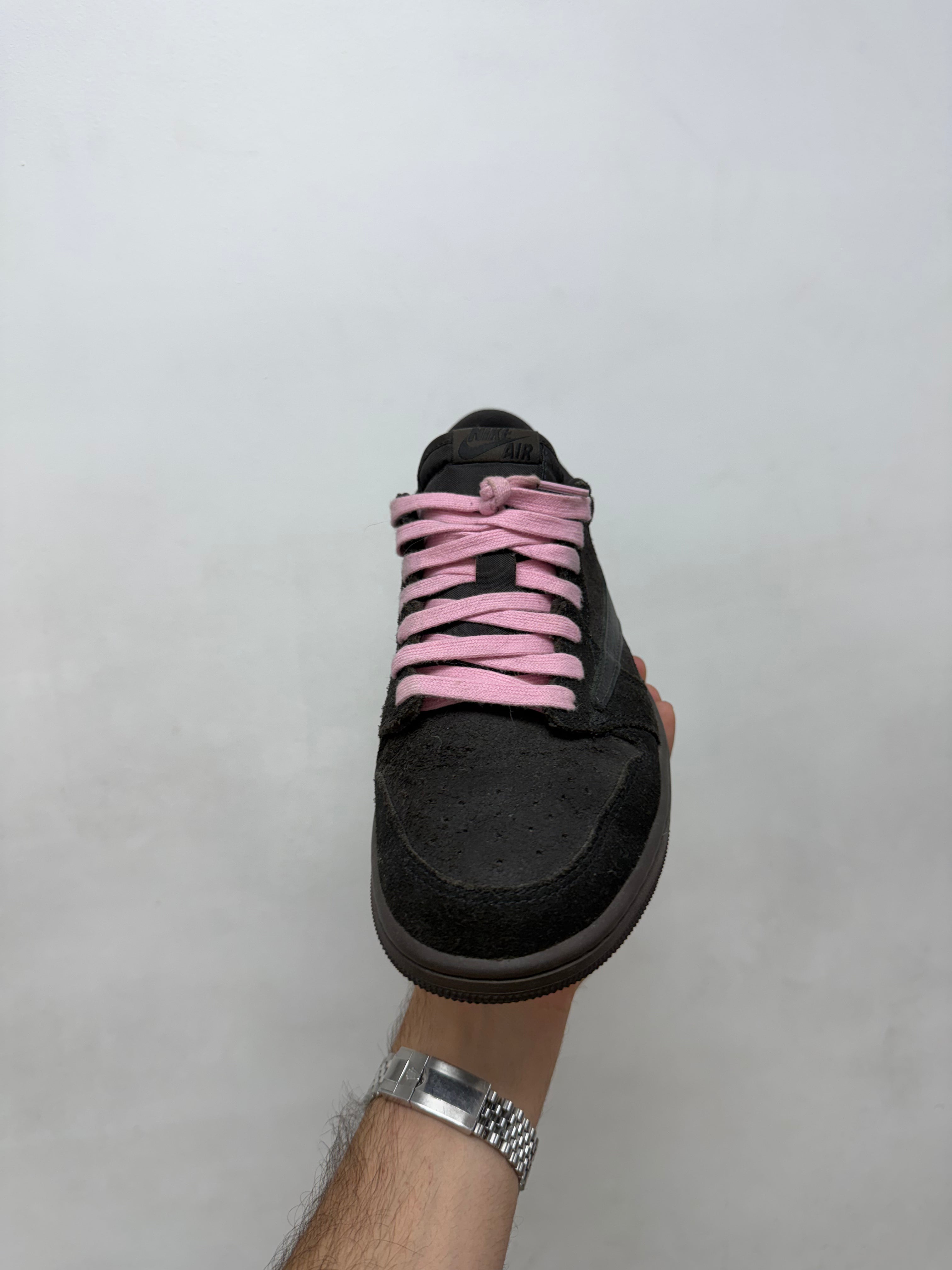 Jordan 1 Low Travis Scott Brown Velvet Sneakers
