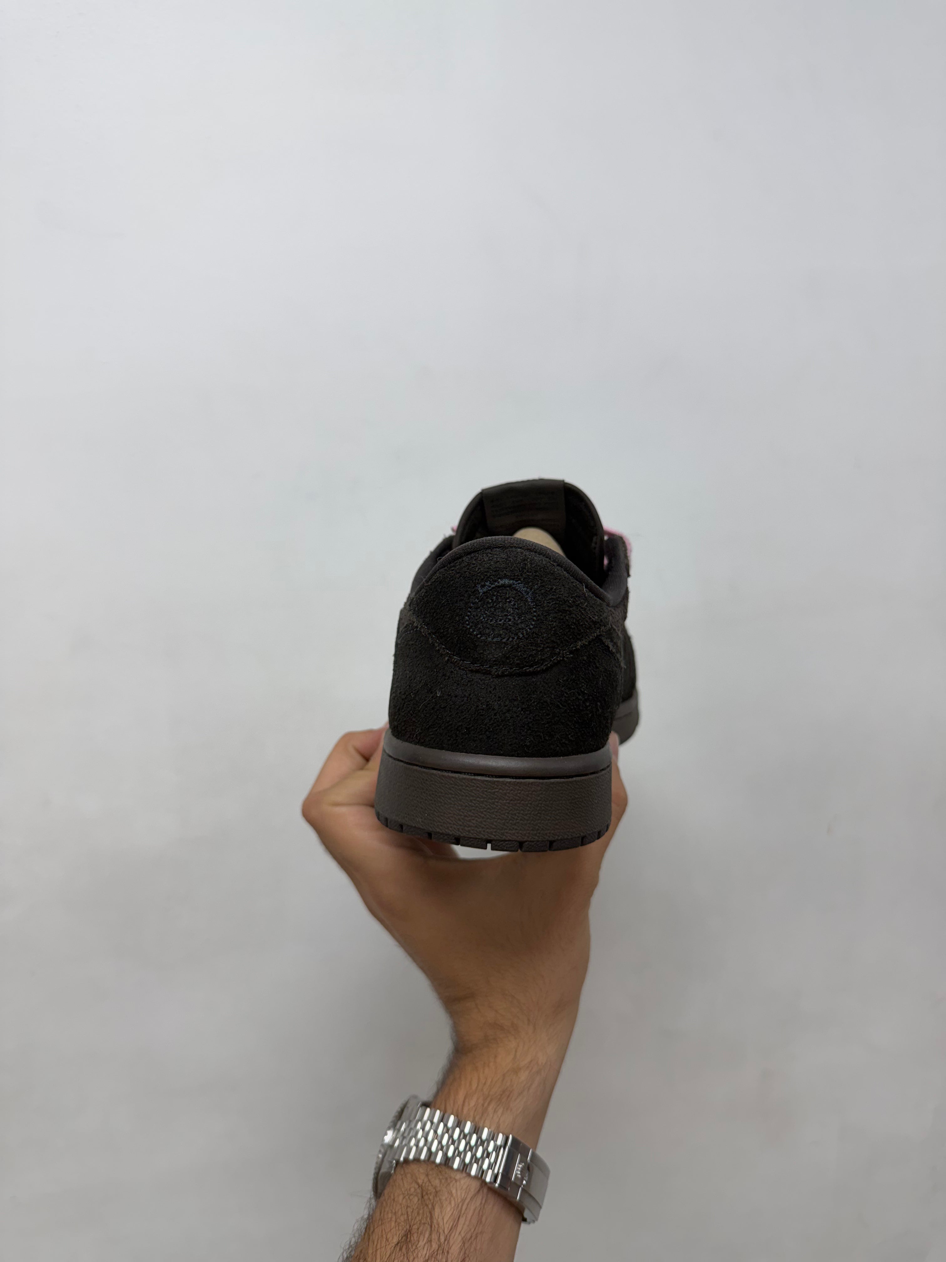 Jordan 1 Low Travis Scott Brown Velvet Sneakers