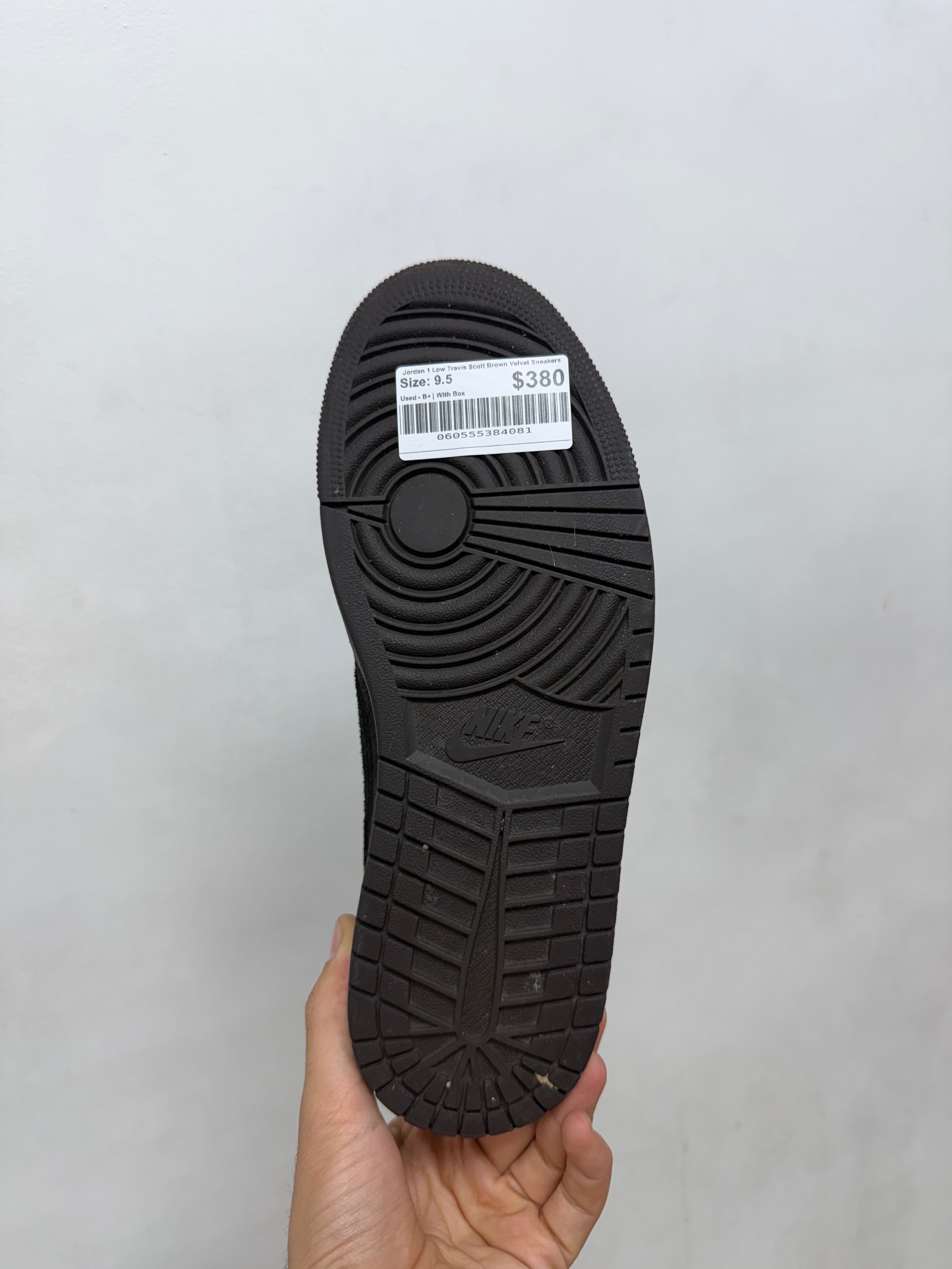 Jordan 1 Low Travis Scott Brown Velvet Sneakers