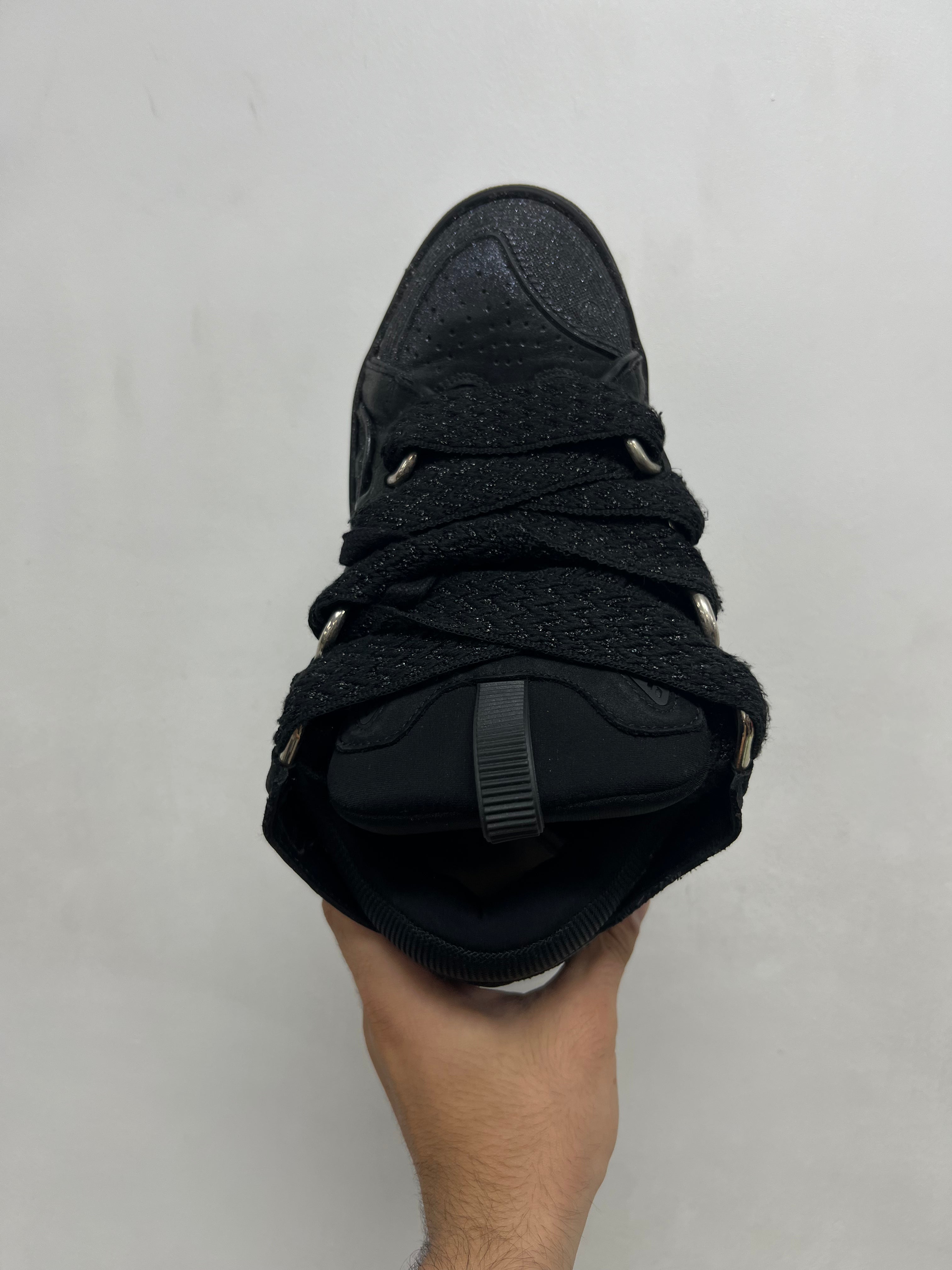 Lanvin Black Glitter Curb (No Insoles) Sneakers