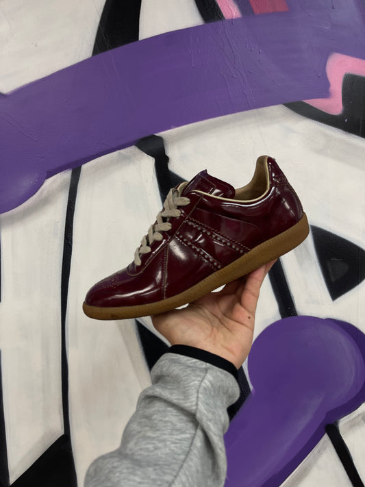 Maison margiela Gat Replica Maroon Leather Sneaker