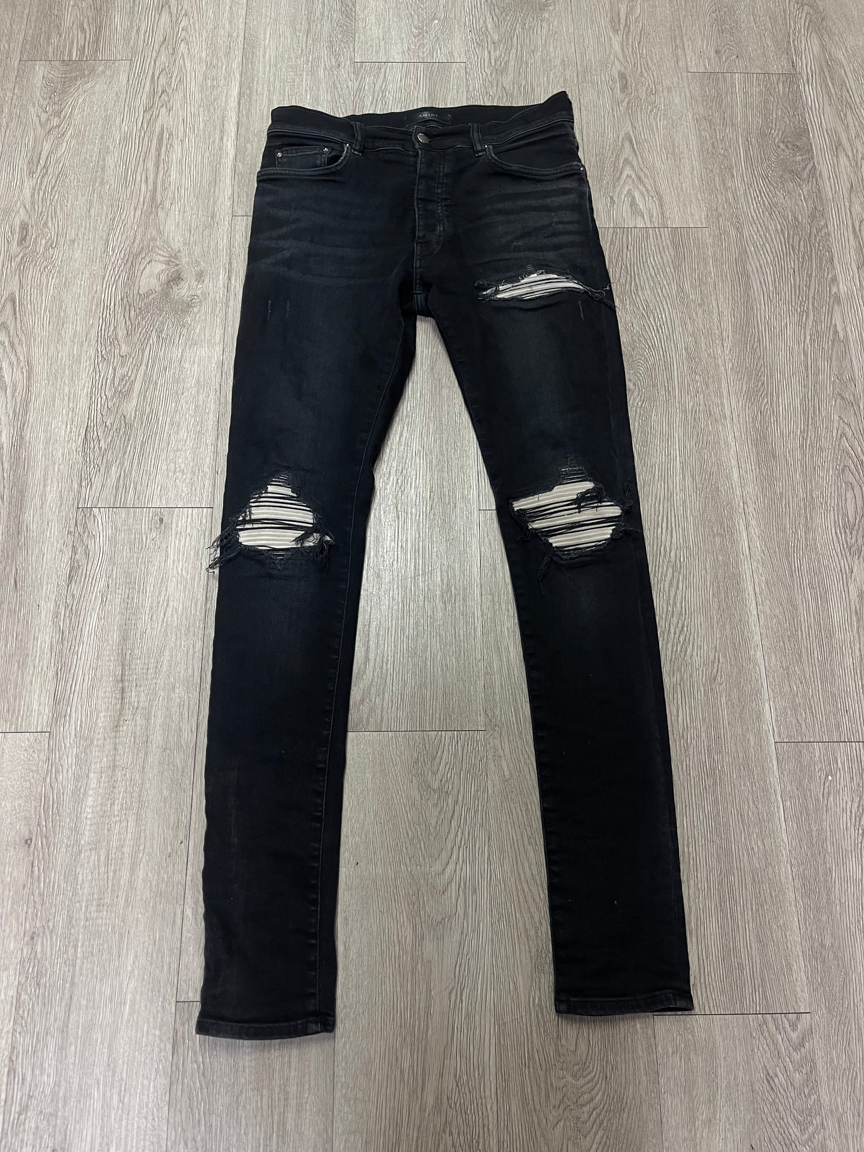Amiri MX1 Black White Patch Jeans