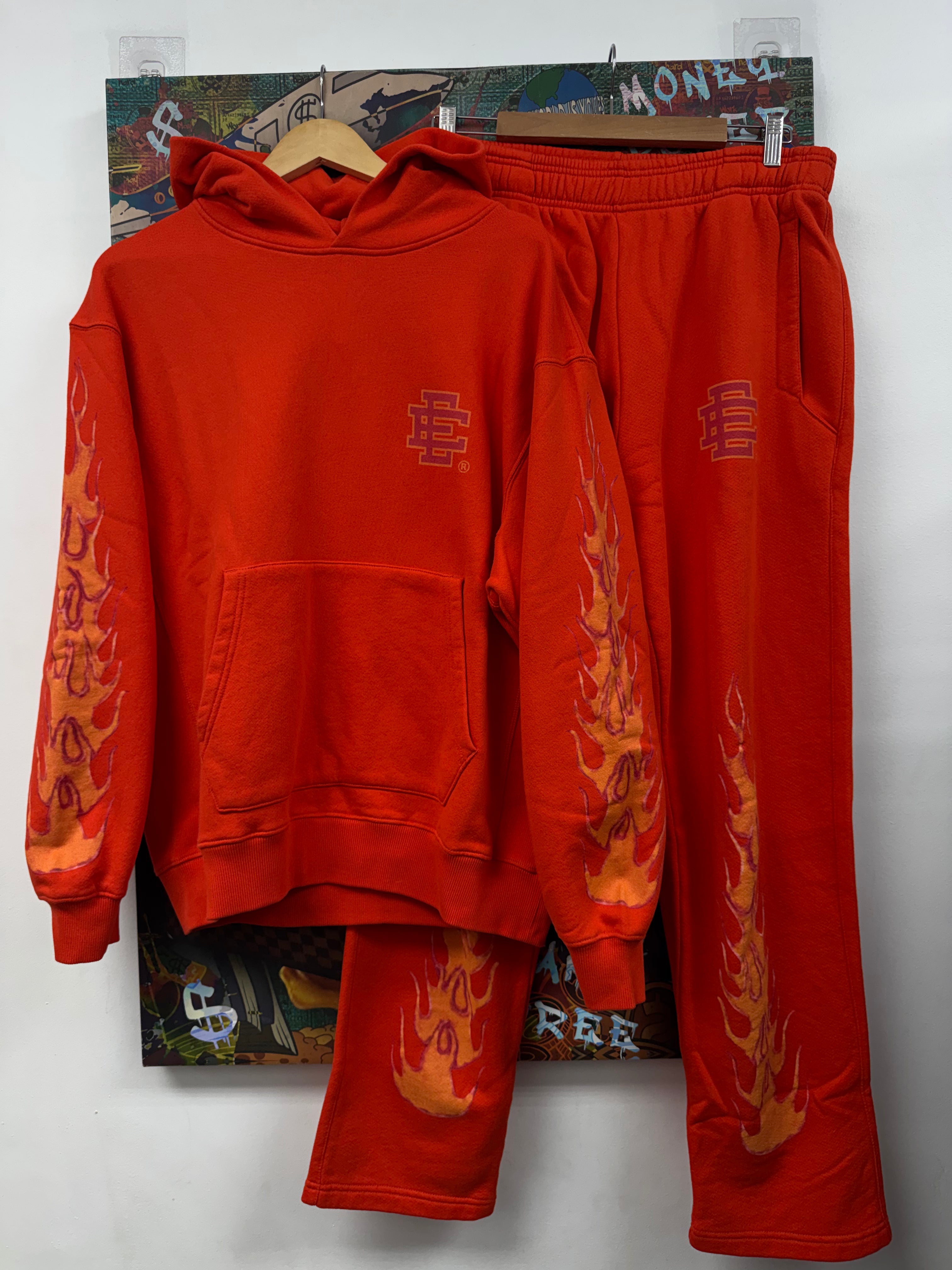 Eric Emanuel Red Orange Flames Sweatsuit