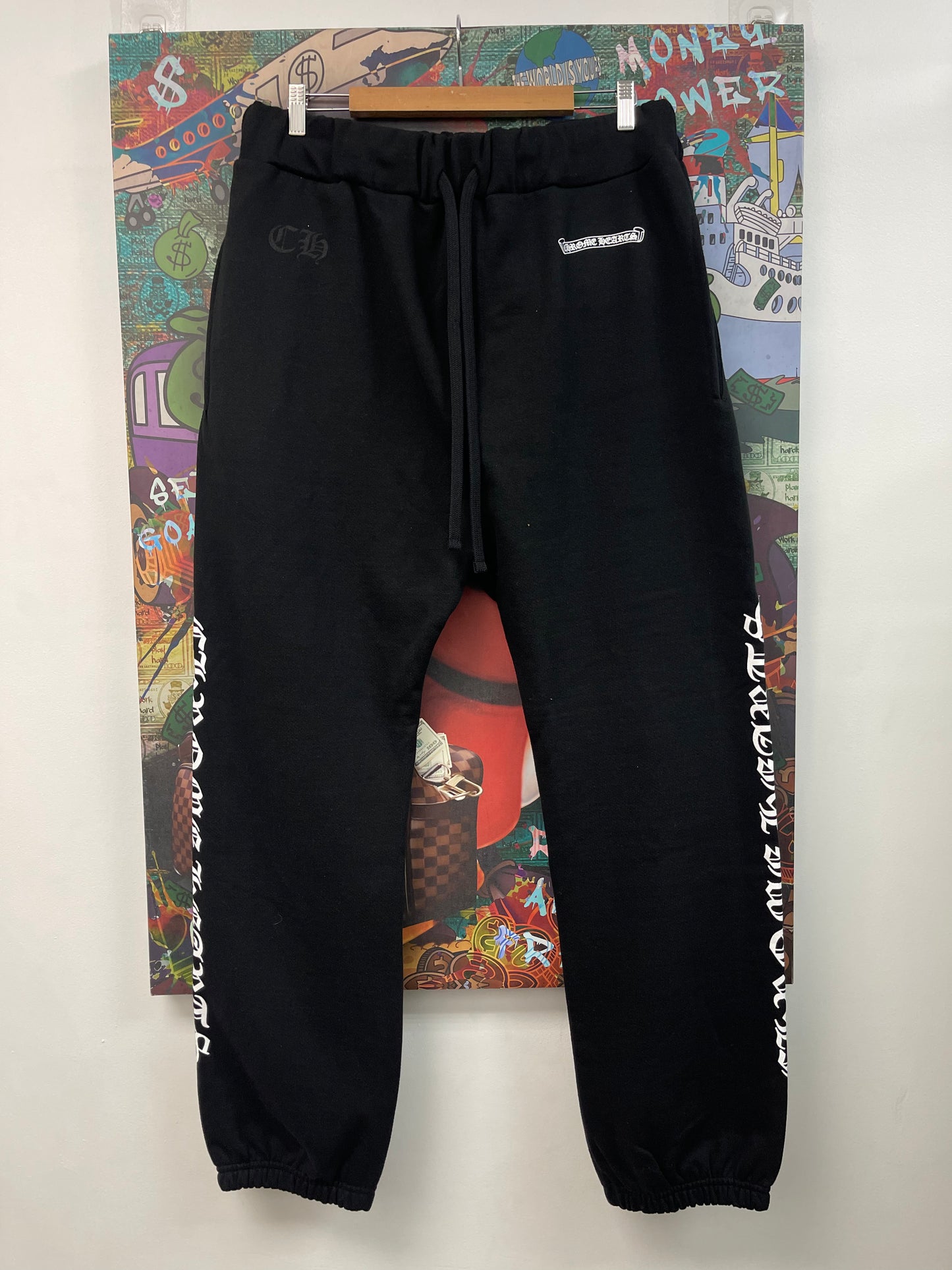 Chrome Hearts Black Scroll Logo Sweats