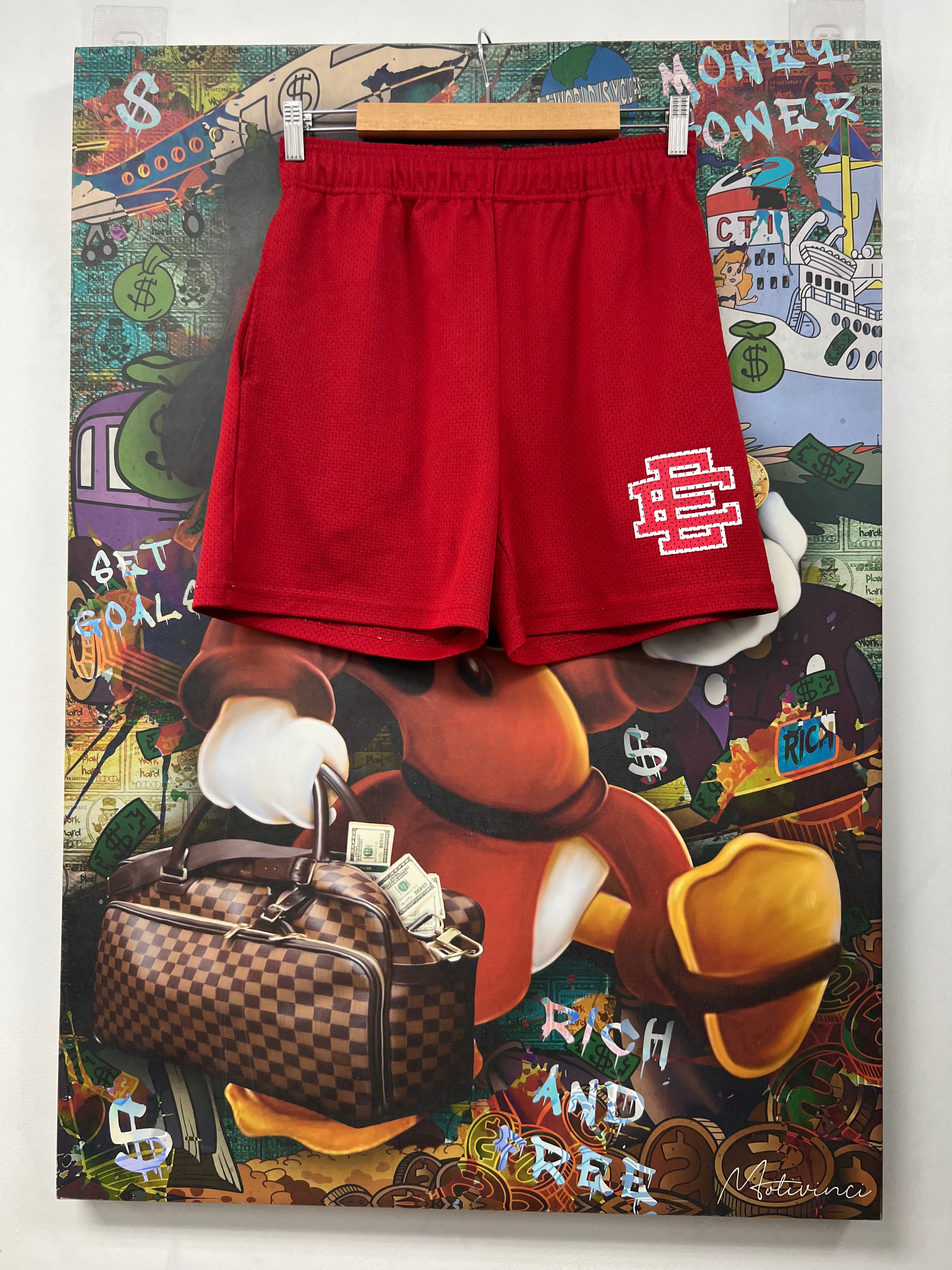 Eric Emanuel Red Cream Basics Shorts