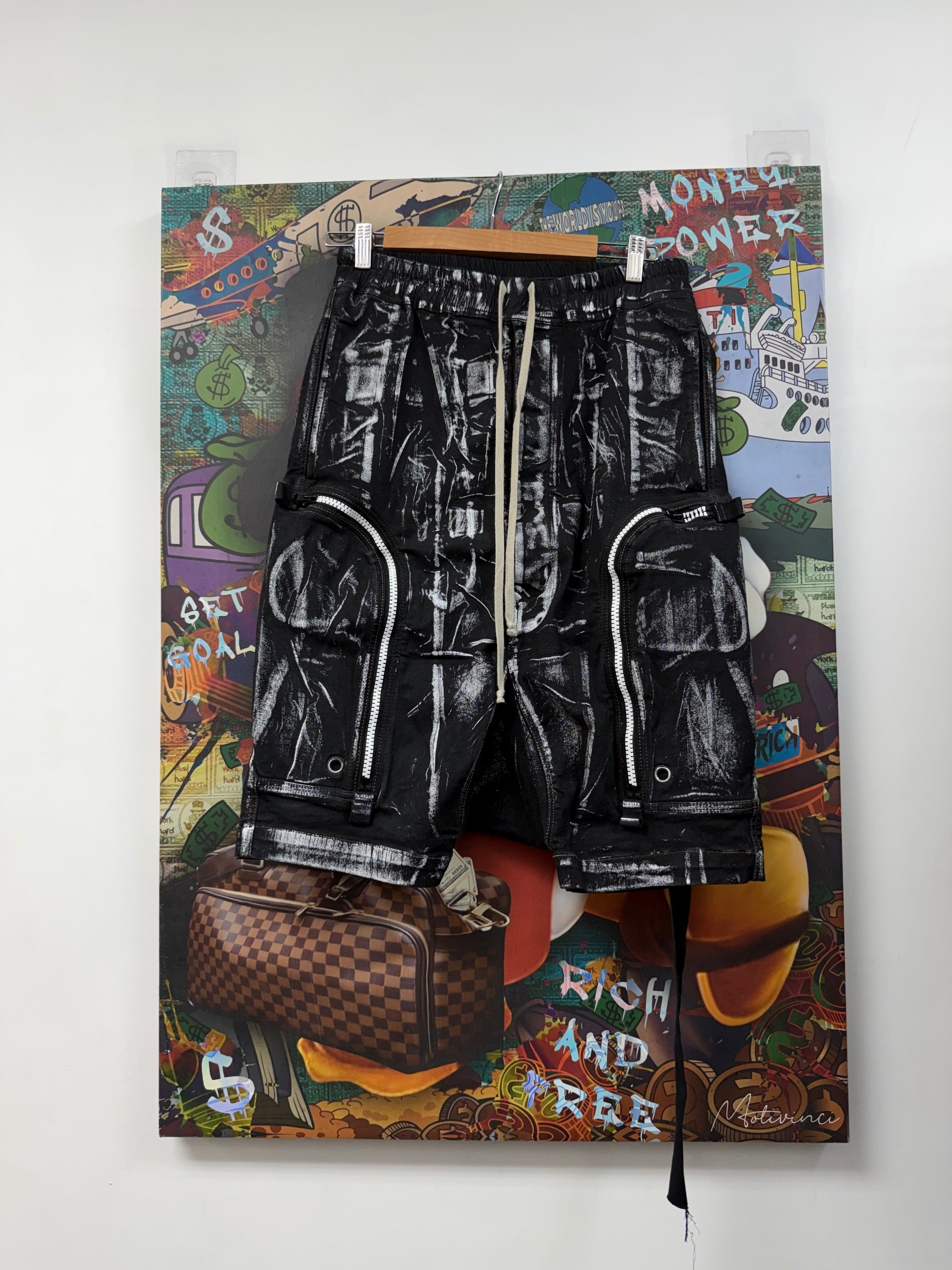 Rick Owens Black White DRKSHDW Bauhaus Pod Shorts