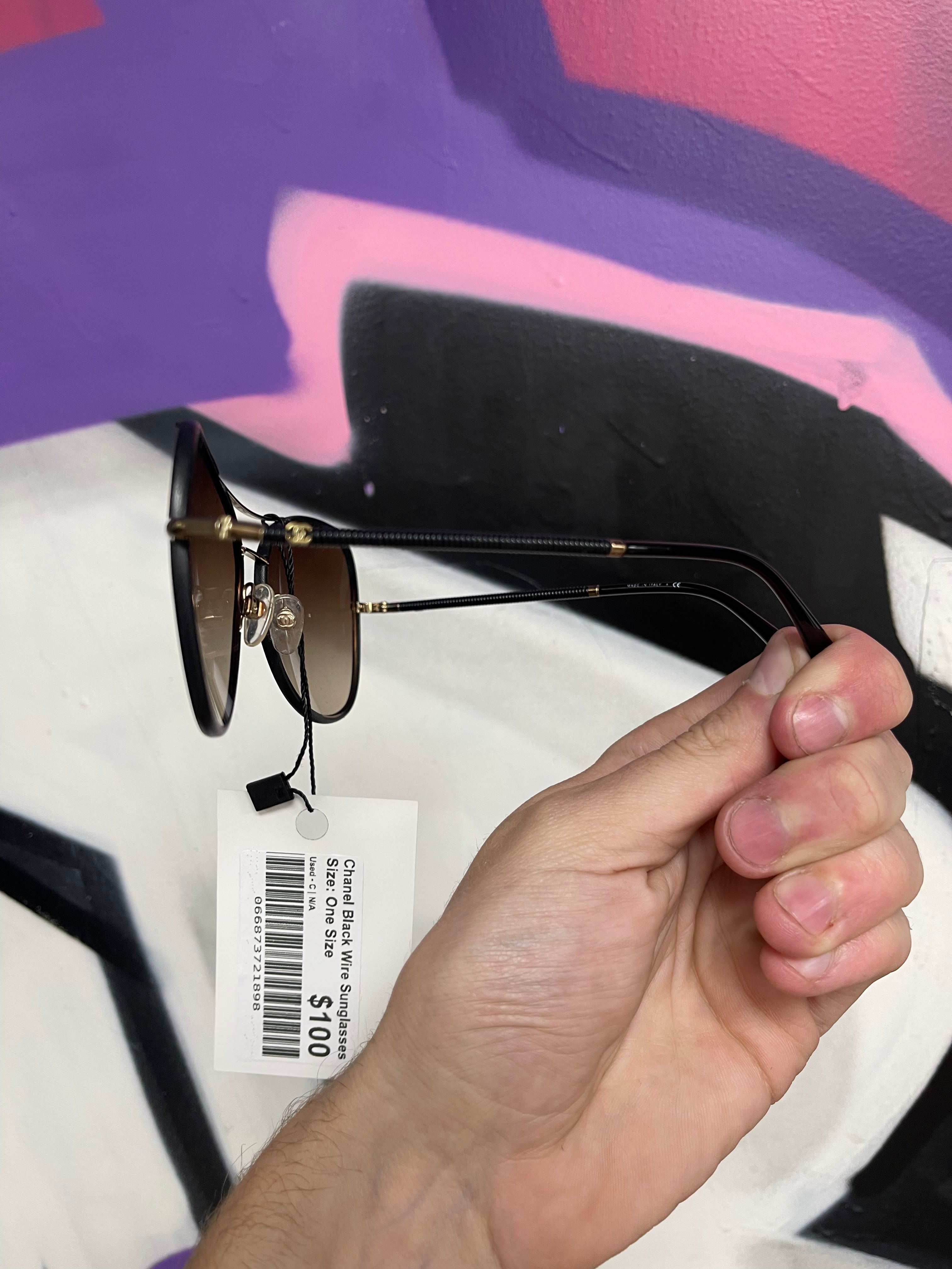 Chanel Black Wire Sunglasses