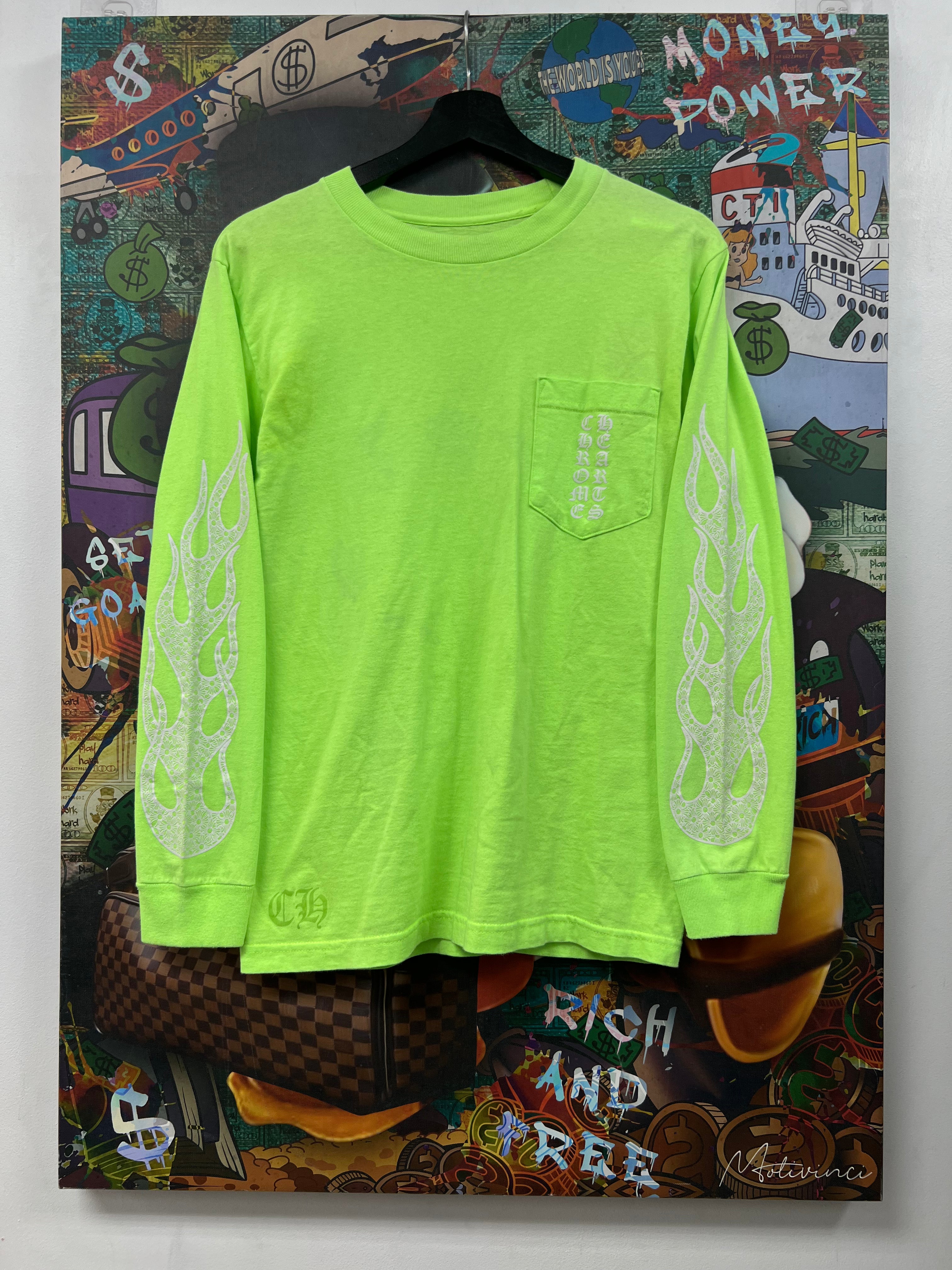 Chrome  Hearts Green Flames Long Sleeve