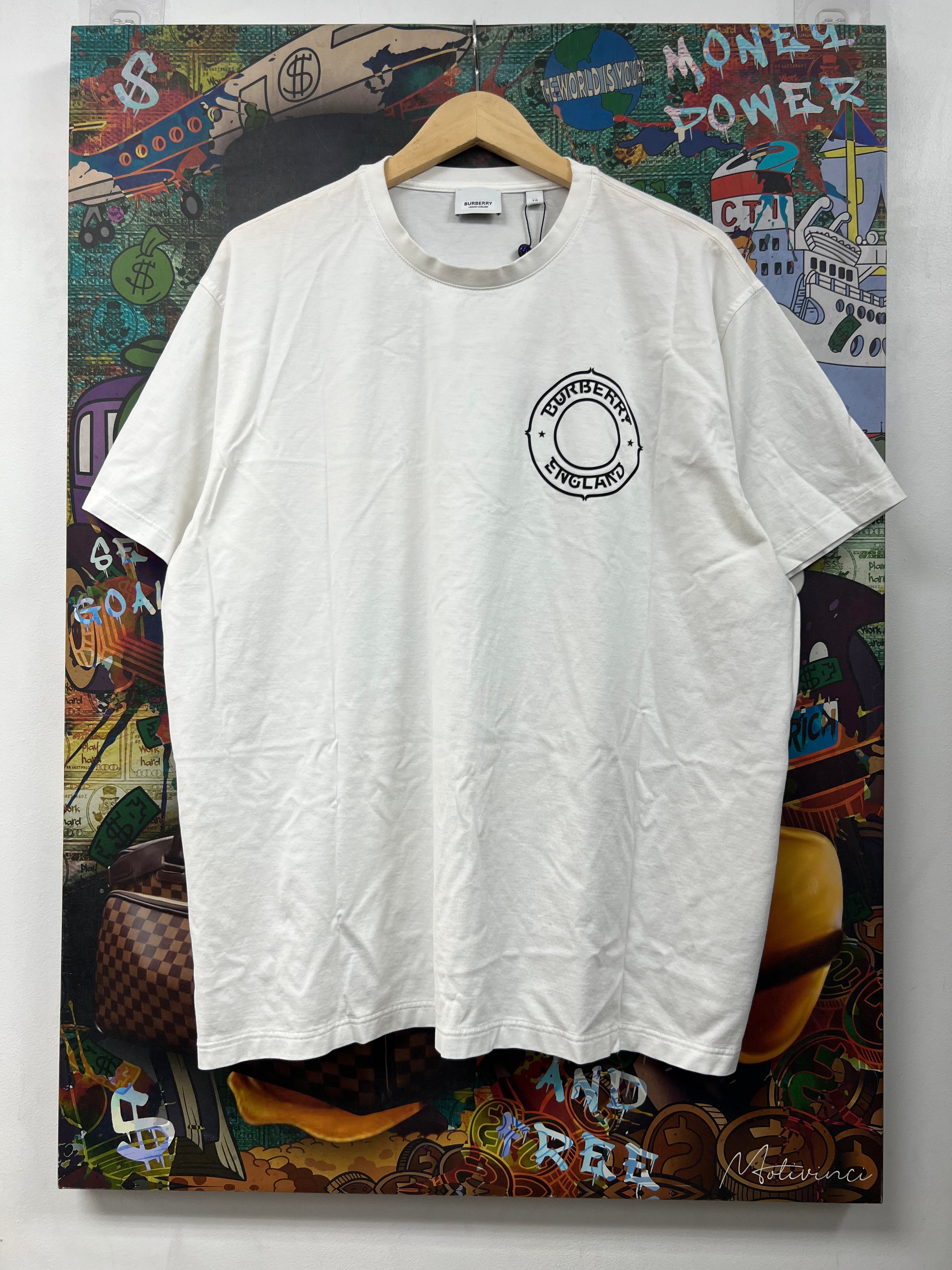 Burberry White Black England Tee