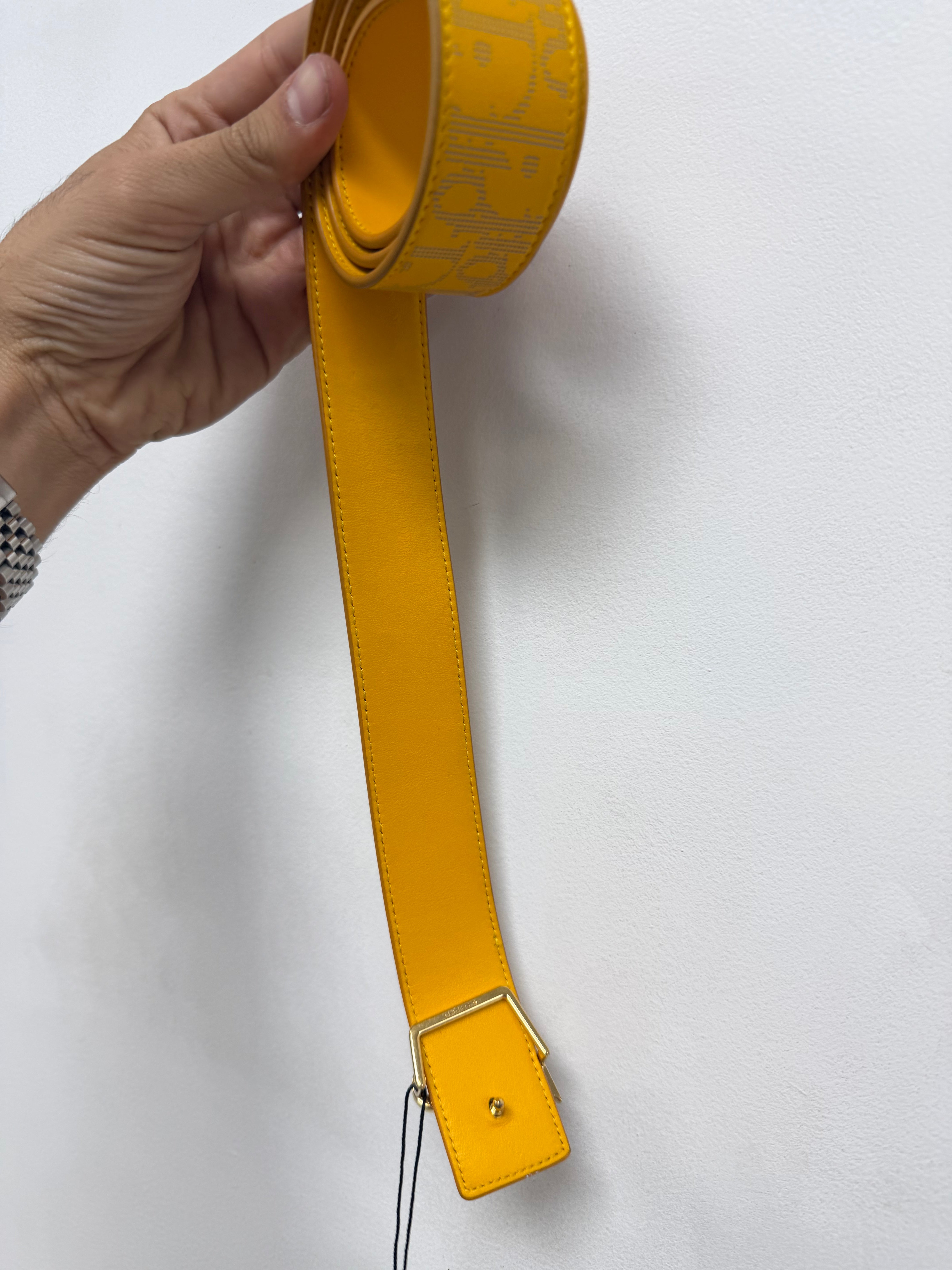 Dior Yellow Oblique Belt