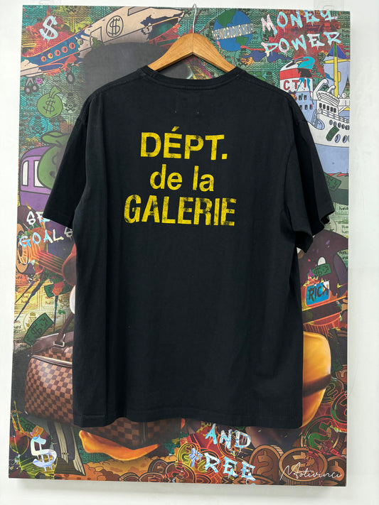 Gallery Dept Tee Black Yellow Used Large